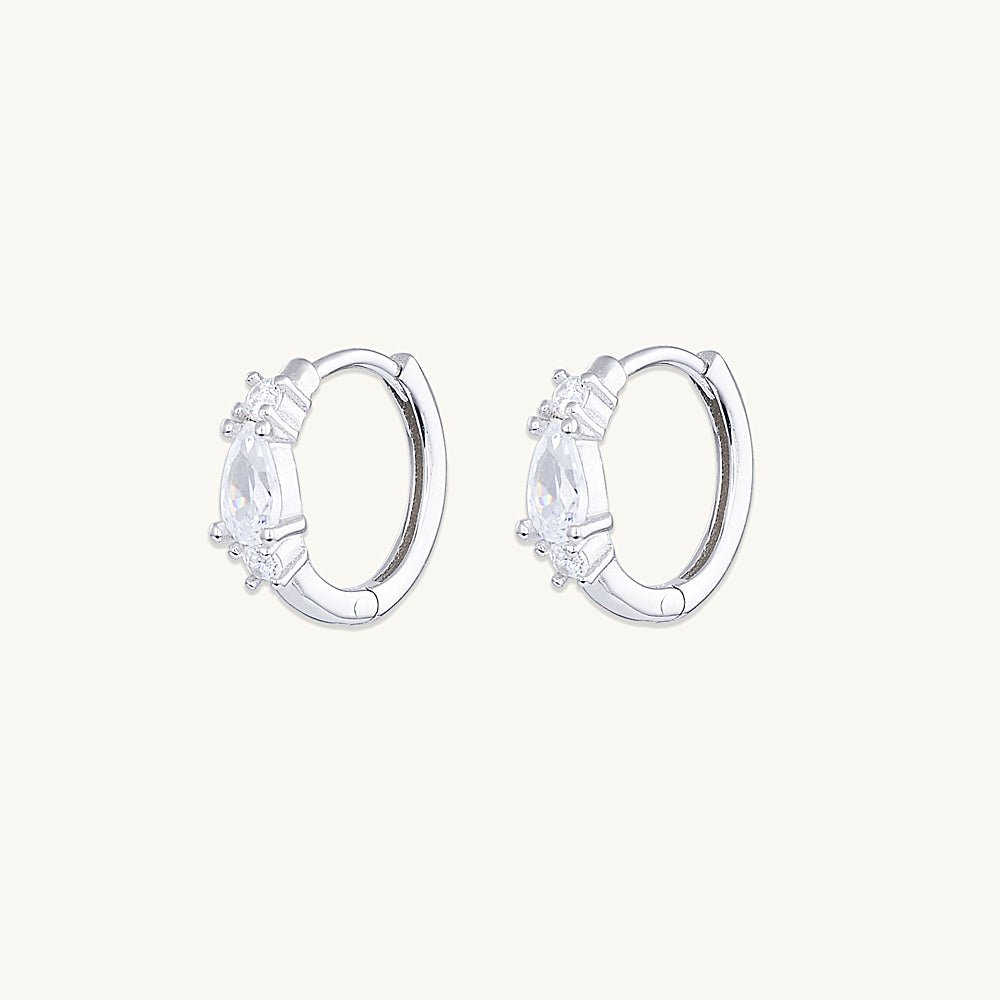 Teardrop Sapphire Huggie Earrings - Camile & Stone