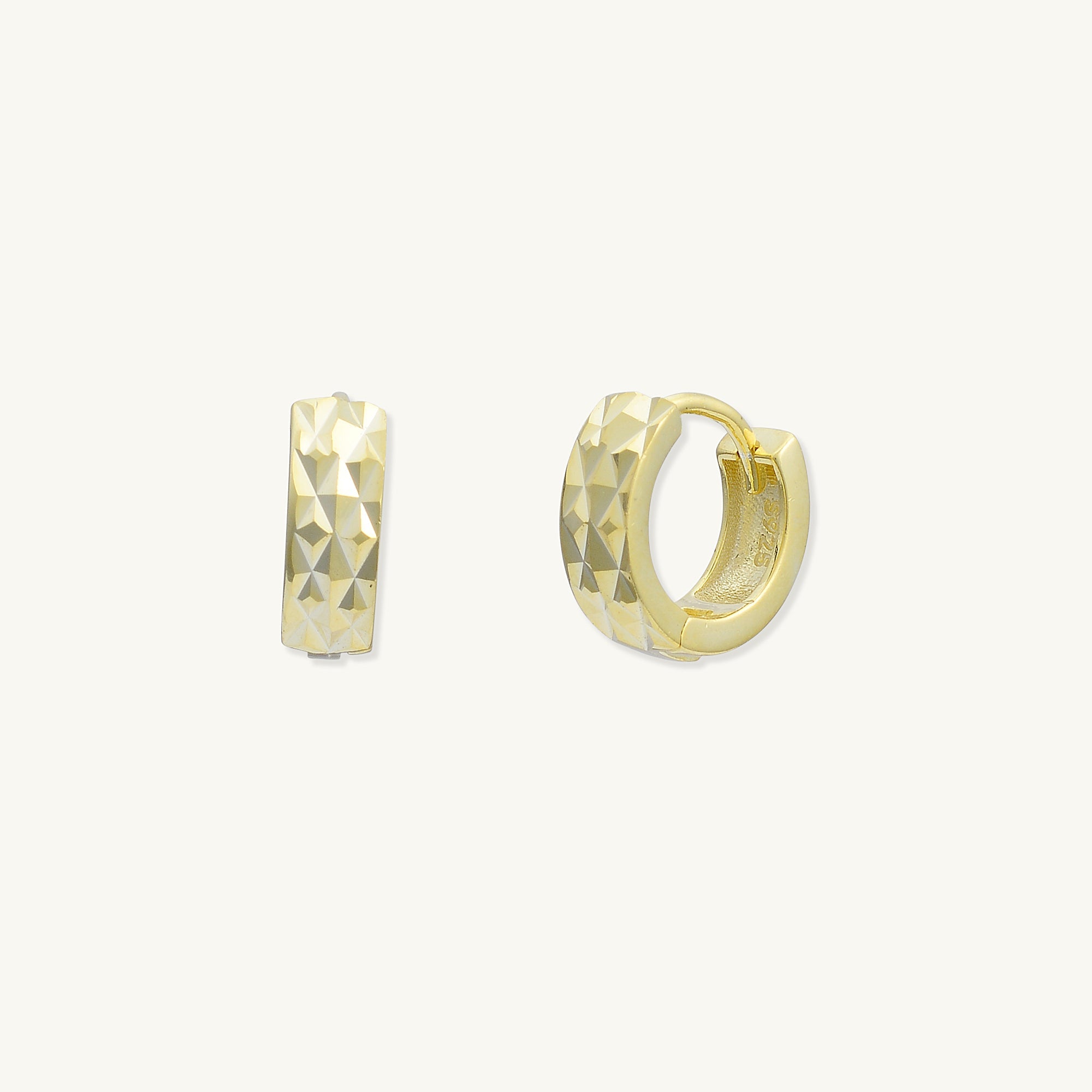 Textured Huggie Hoop Earrings - Camile & Stone