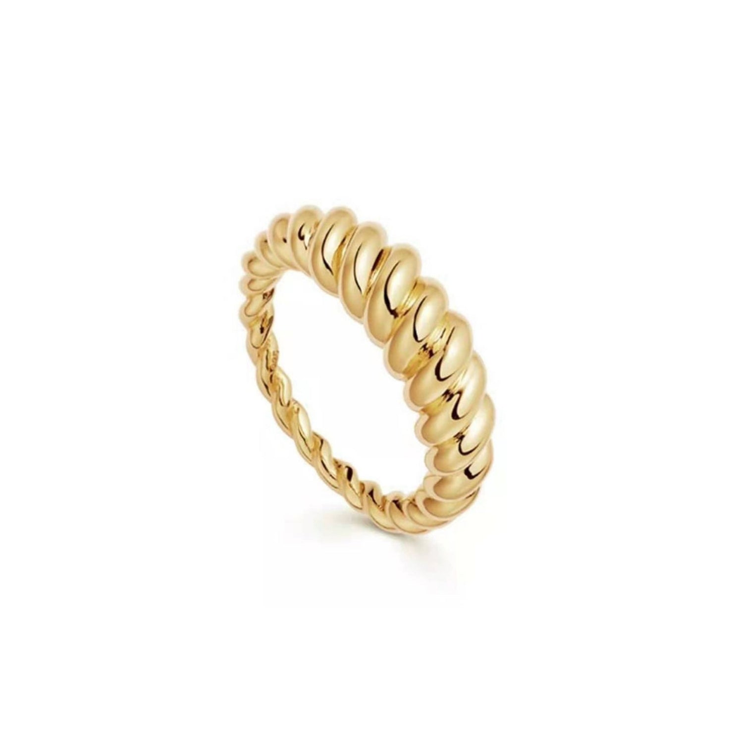 Thin Twist Rope Croissant Ring - Camile & Stone