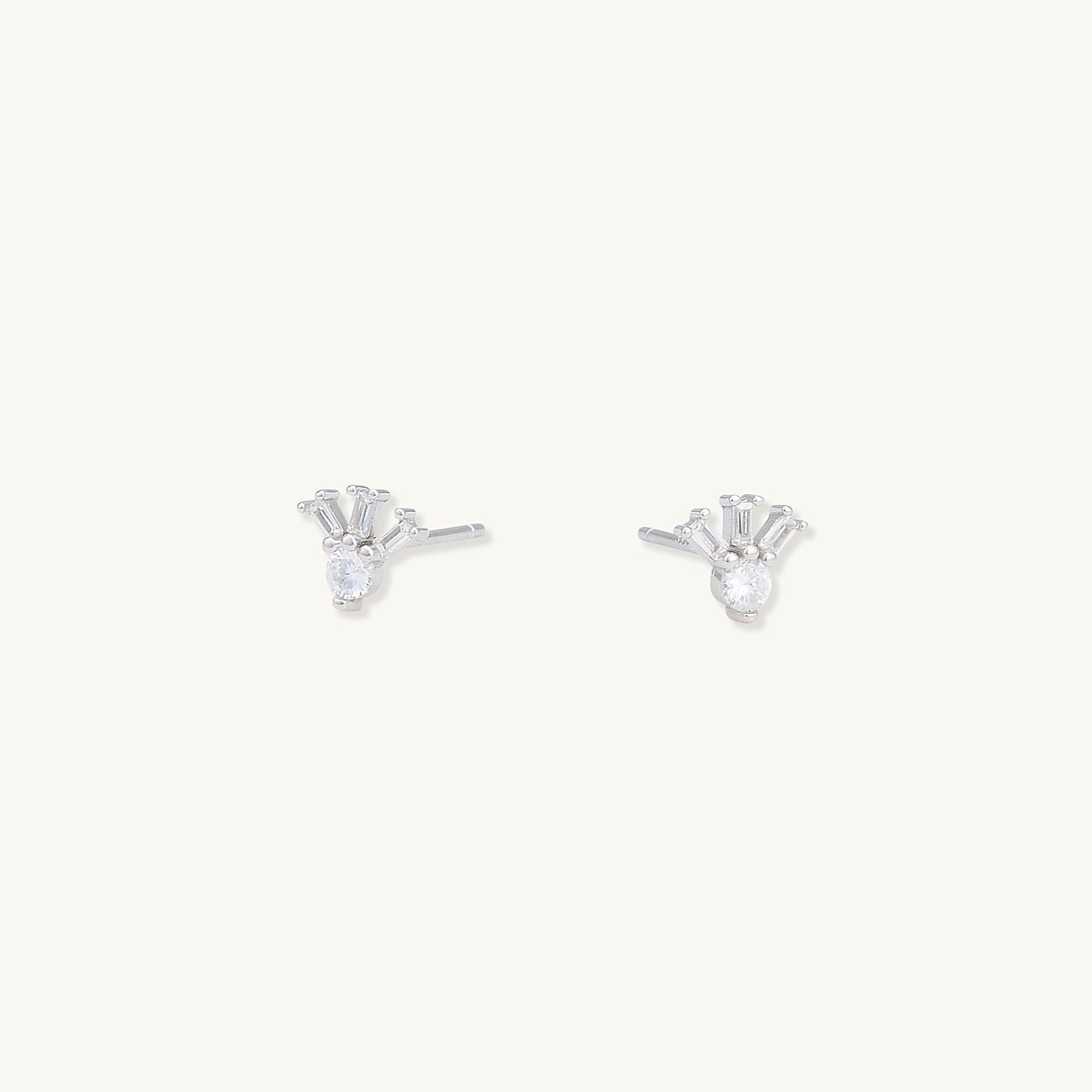 Trio Baguette Stud Earrings - Camile & Stone