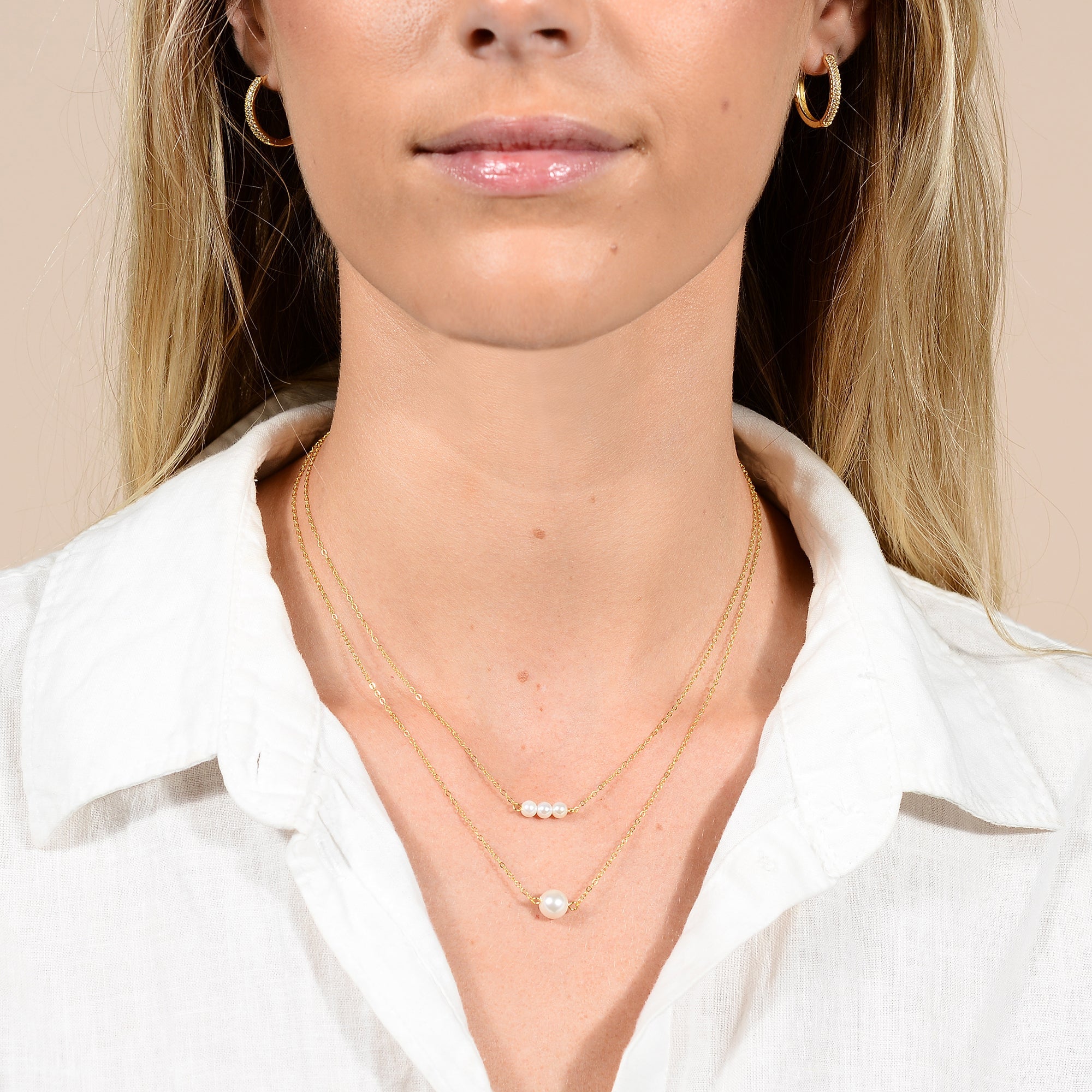 Triple Freshwater Pearl Necklace - Camile & Stone