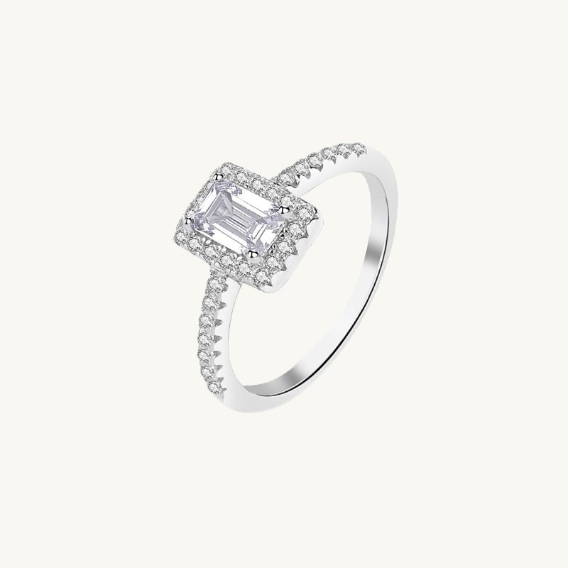 0.8ct The Emerald Solitaire Moissanite Diamond Engagement Ring - Camile & Stone
