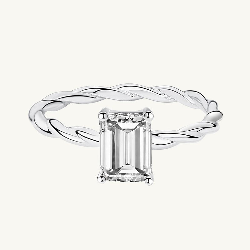 1 ct The Stella Baguette Moissanite Diamond Twist Ring - Camile & Stone