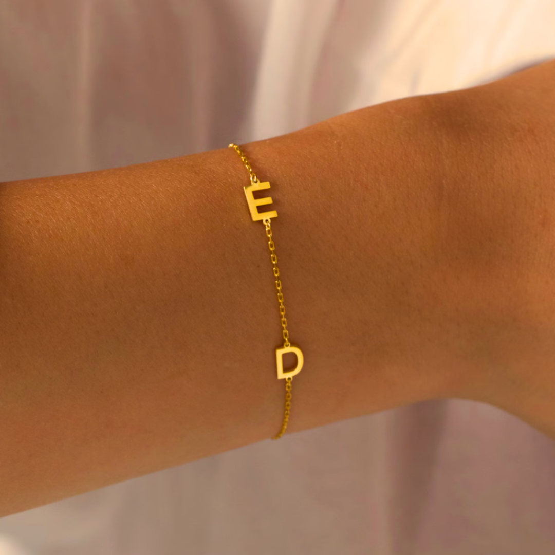 The Sideways Initial Letter Bracelet