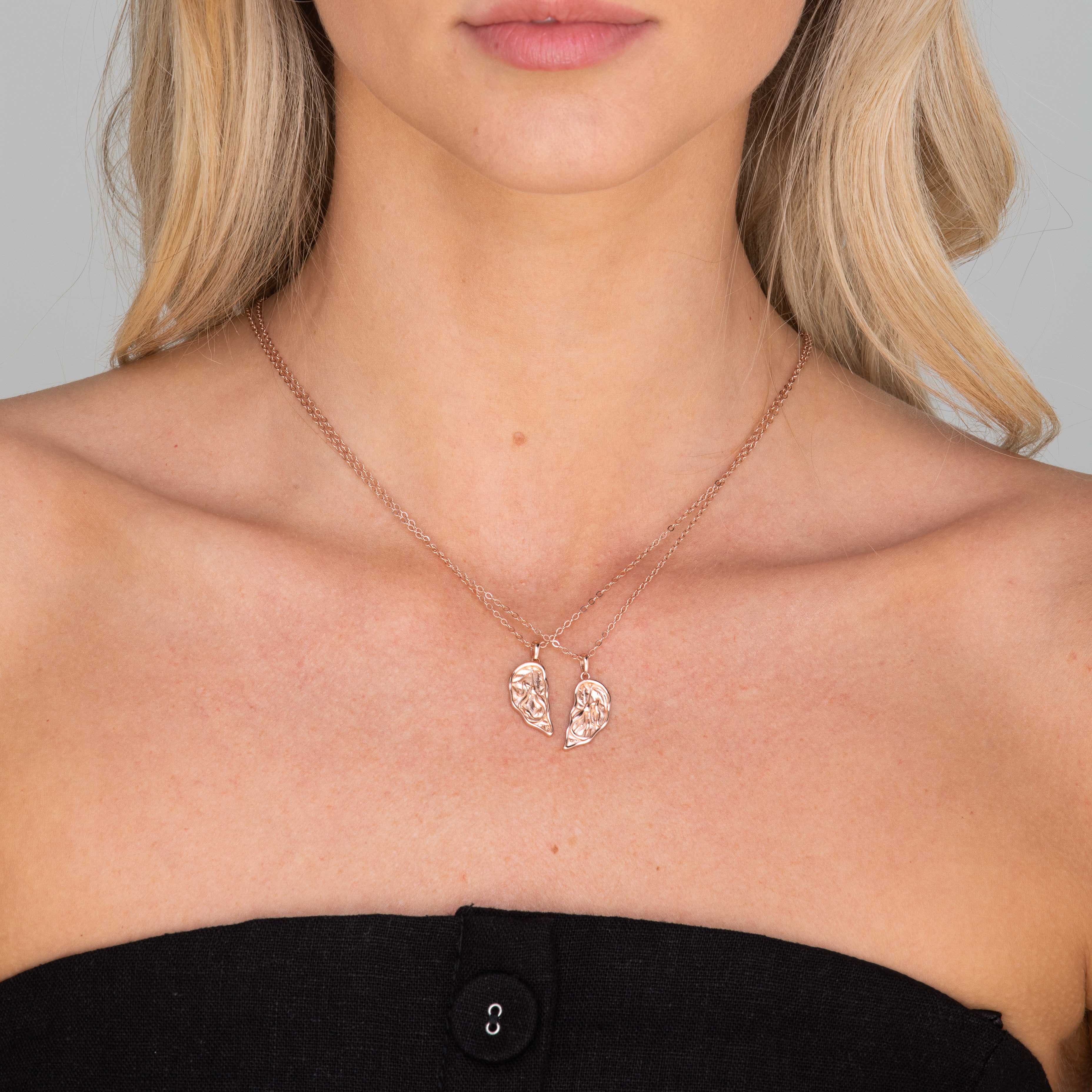 Best Friend Heart Mermaid Necklace Set