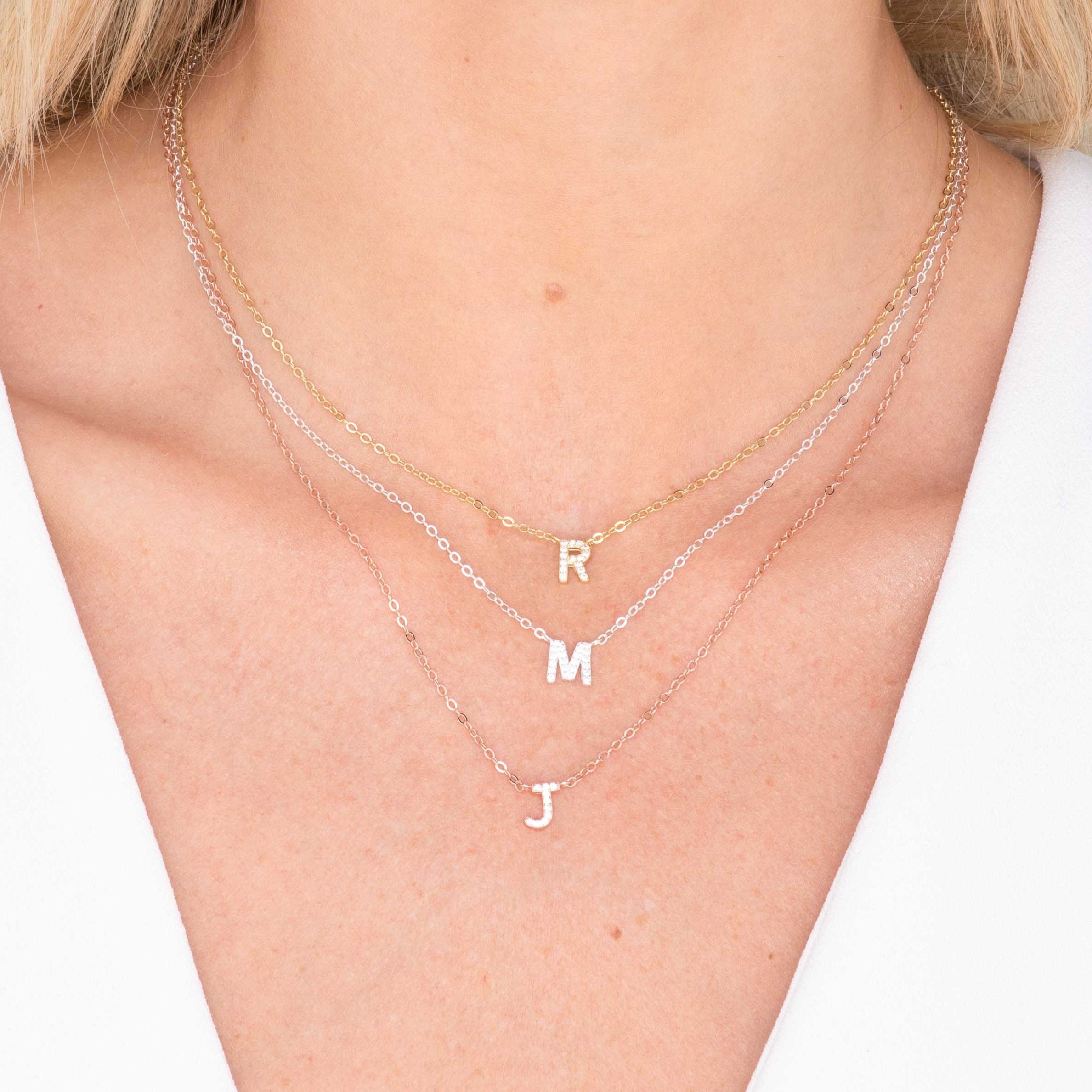 Sapphire Initial Letter Bundle (Necklace, Earrings, Bracelet)