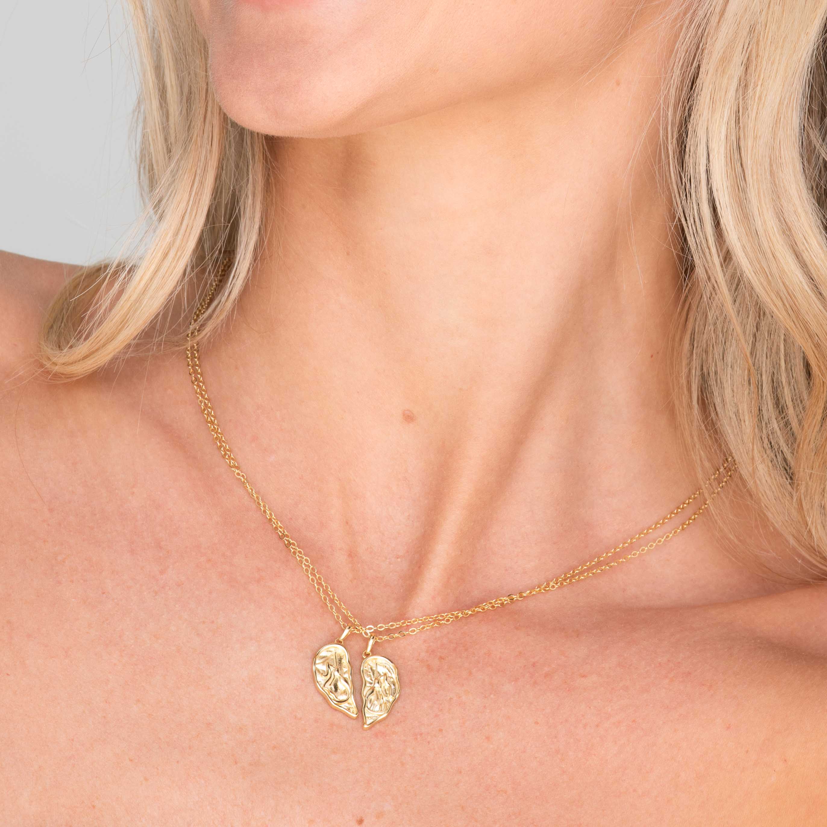 Best Friend Heart Mermaid Necklace Set