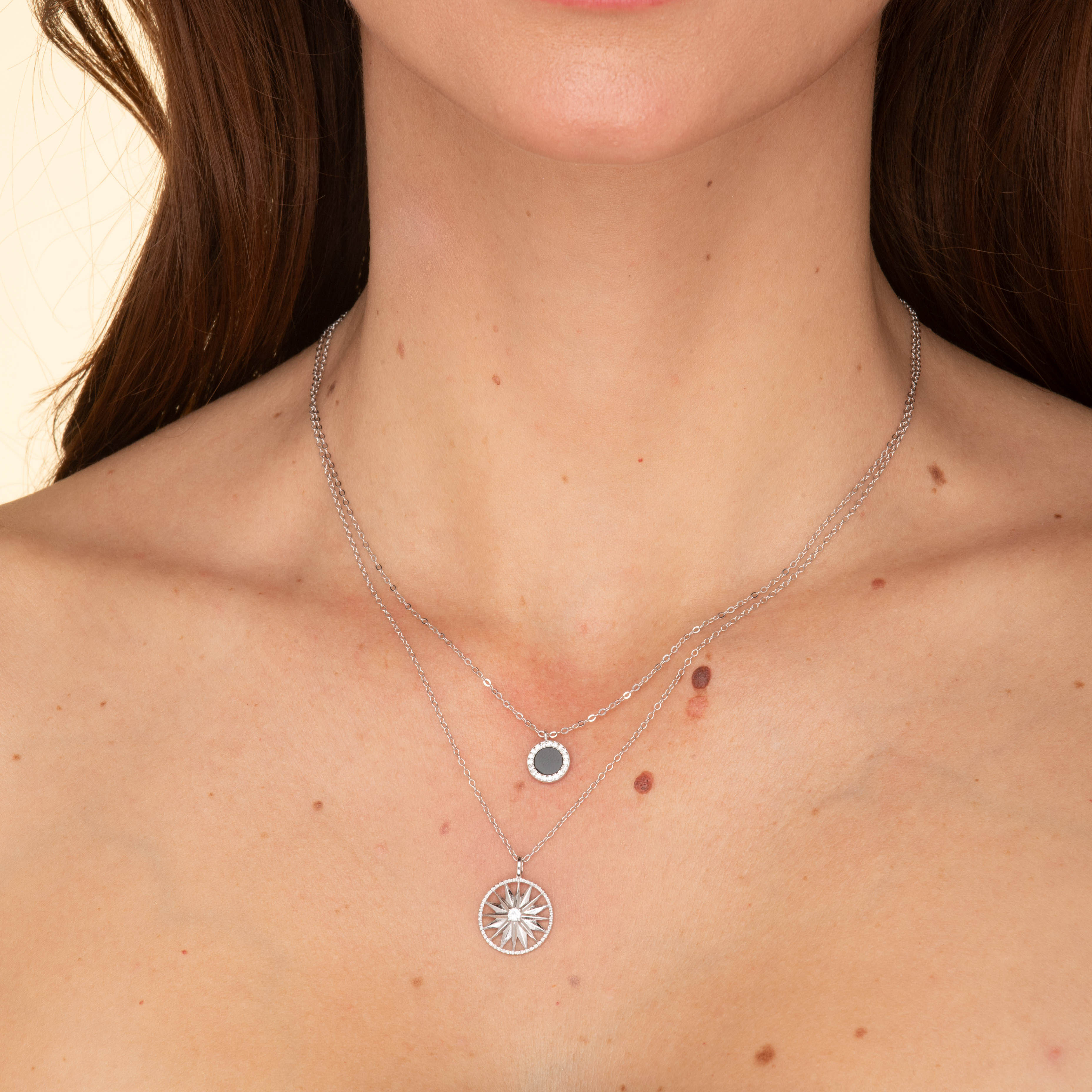 Open Clover Sapphire Chain Necklace