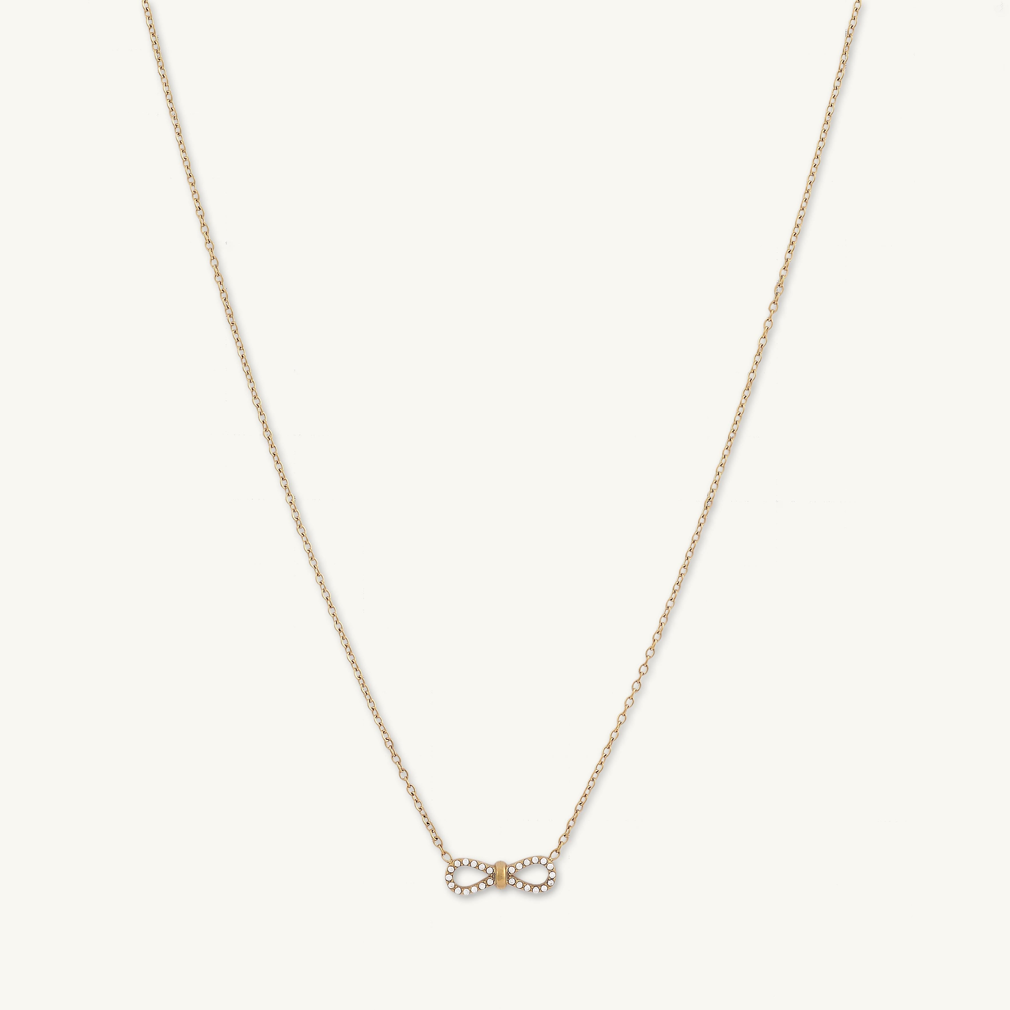 Infinity Ribbon Bow Necklace