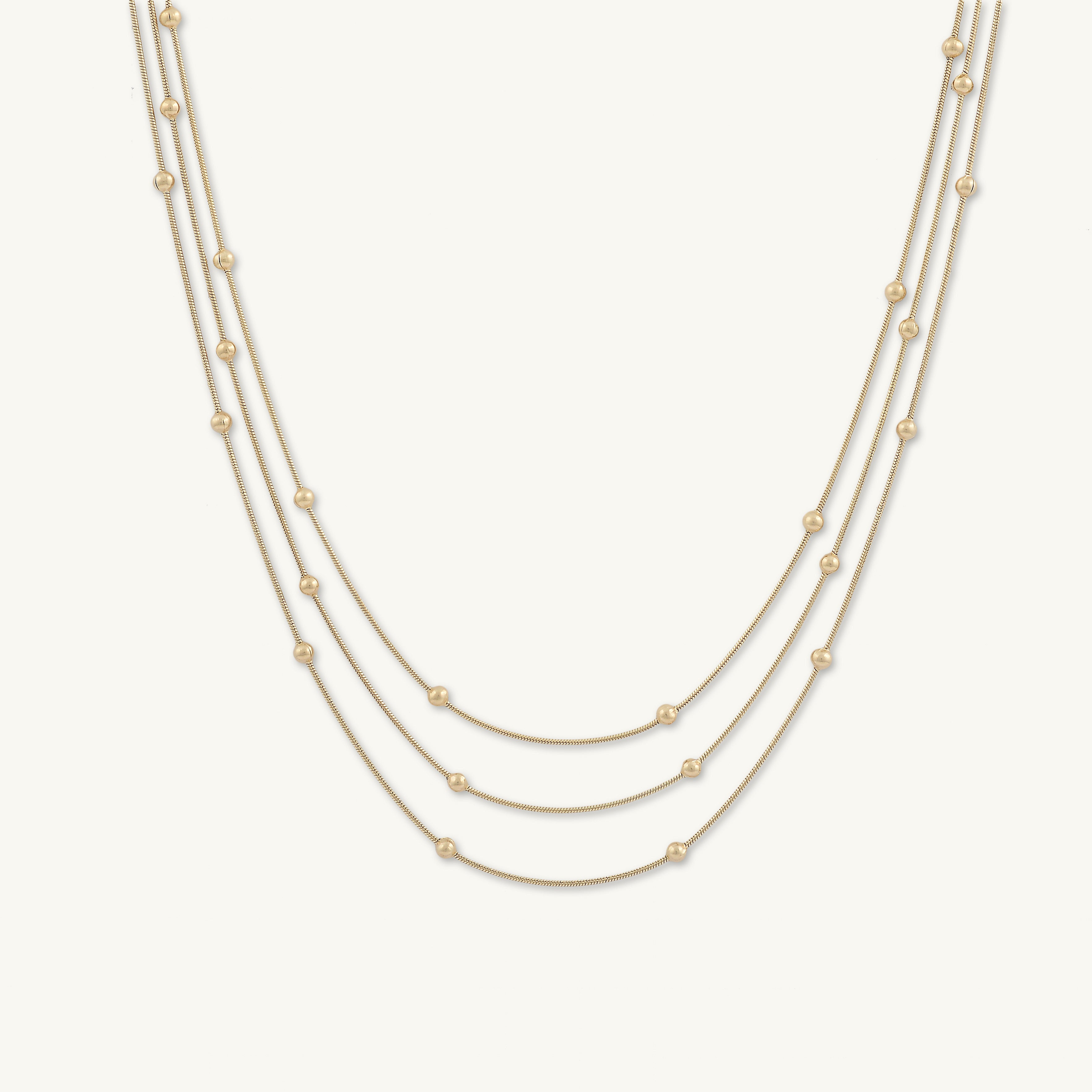 Snake Satellite Triple Layering Necklace