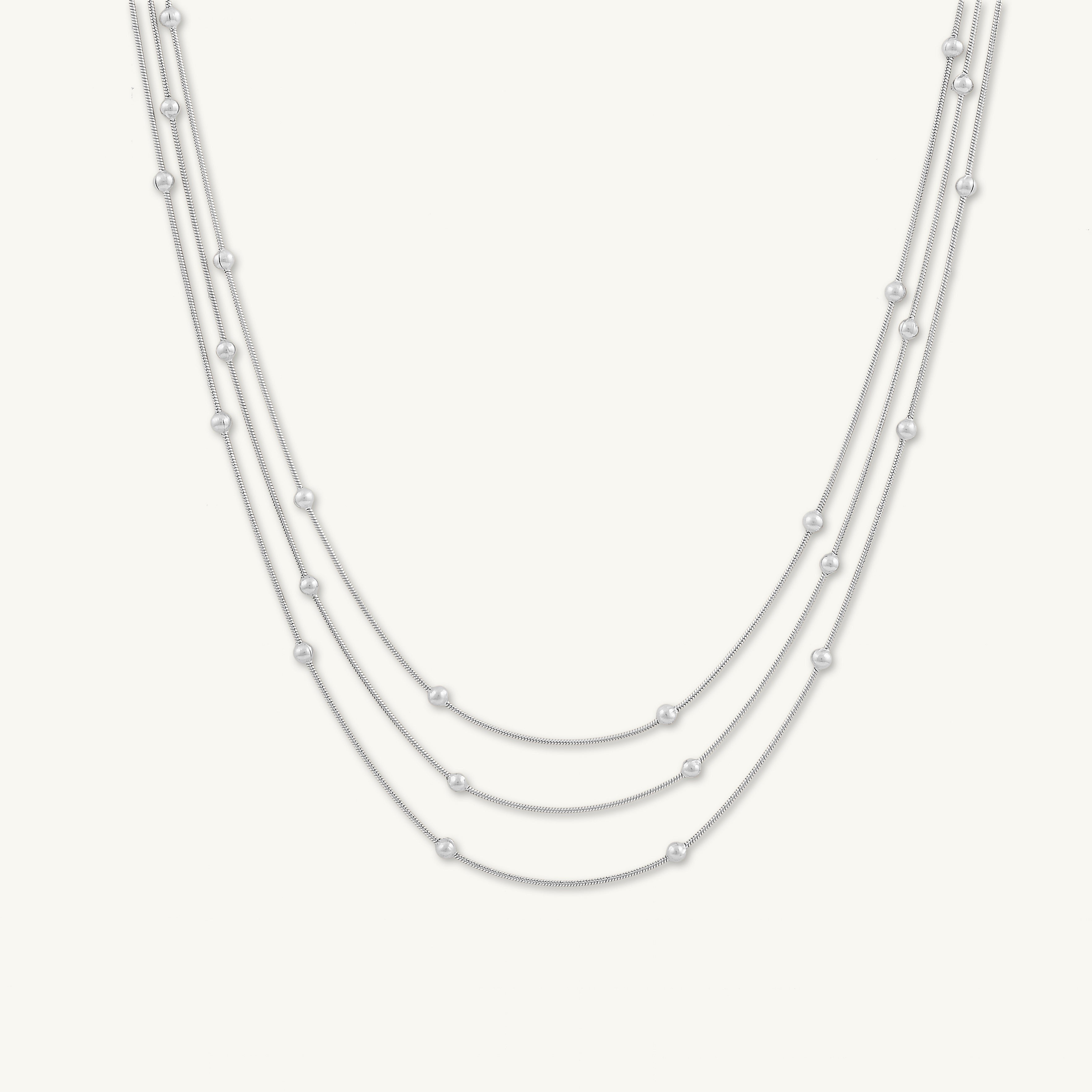 Snake Satellite Triple Layering Necklace
