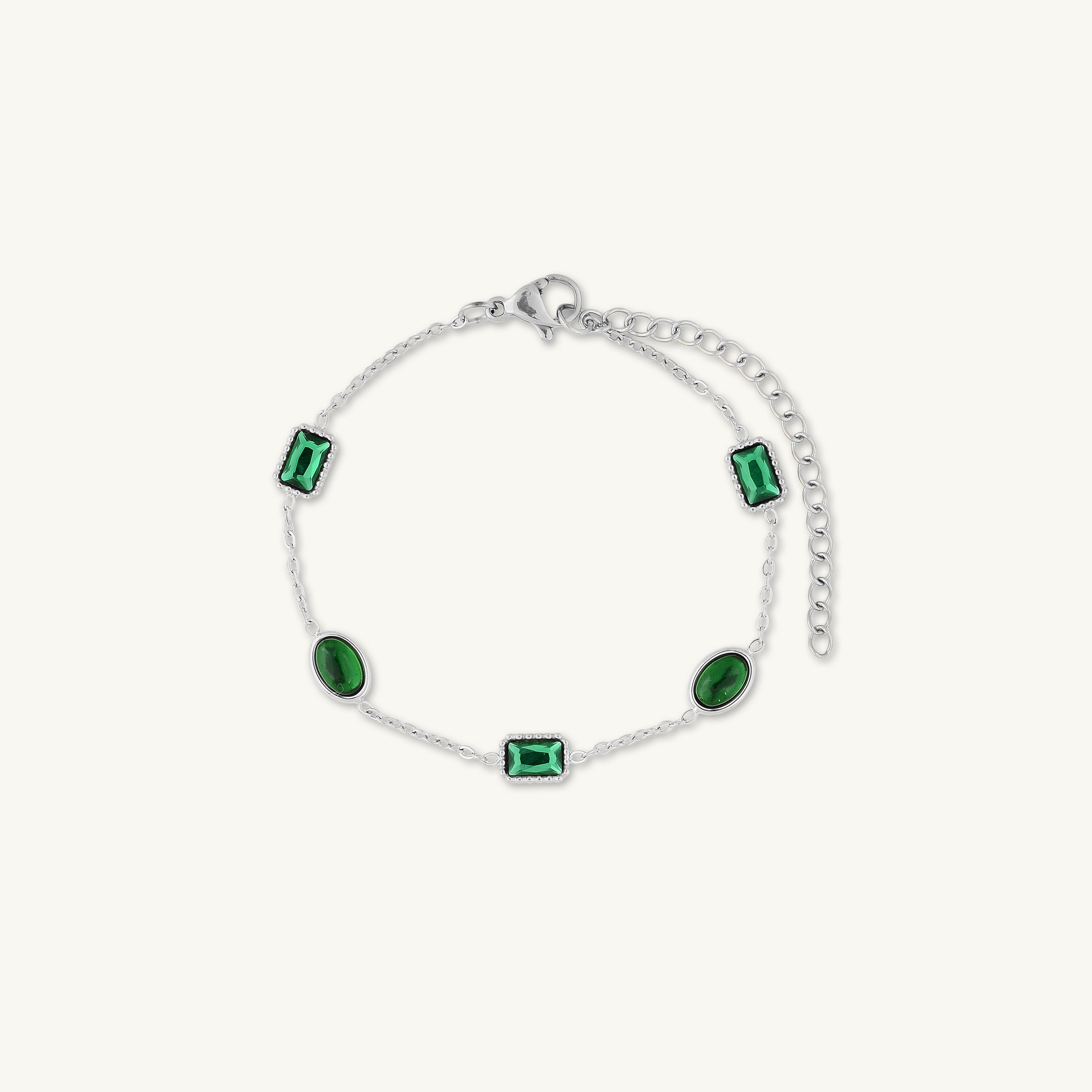 Emerald Dot Station Bracelet
