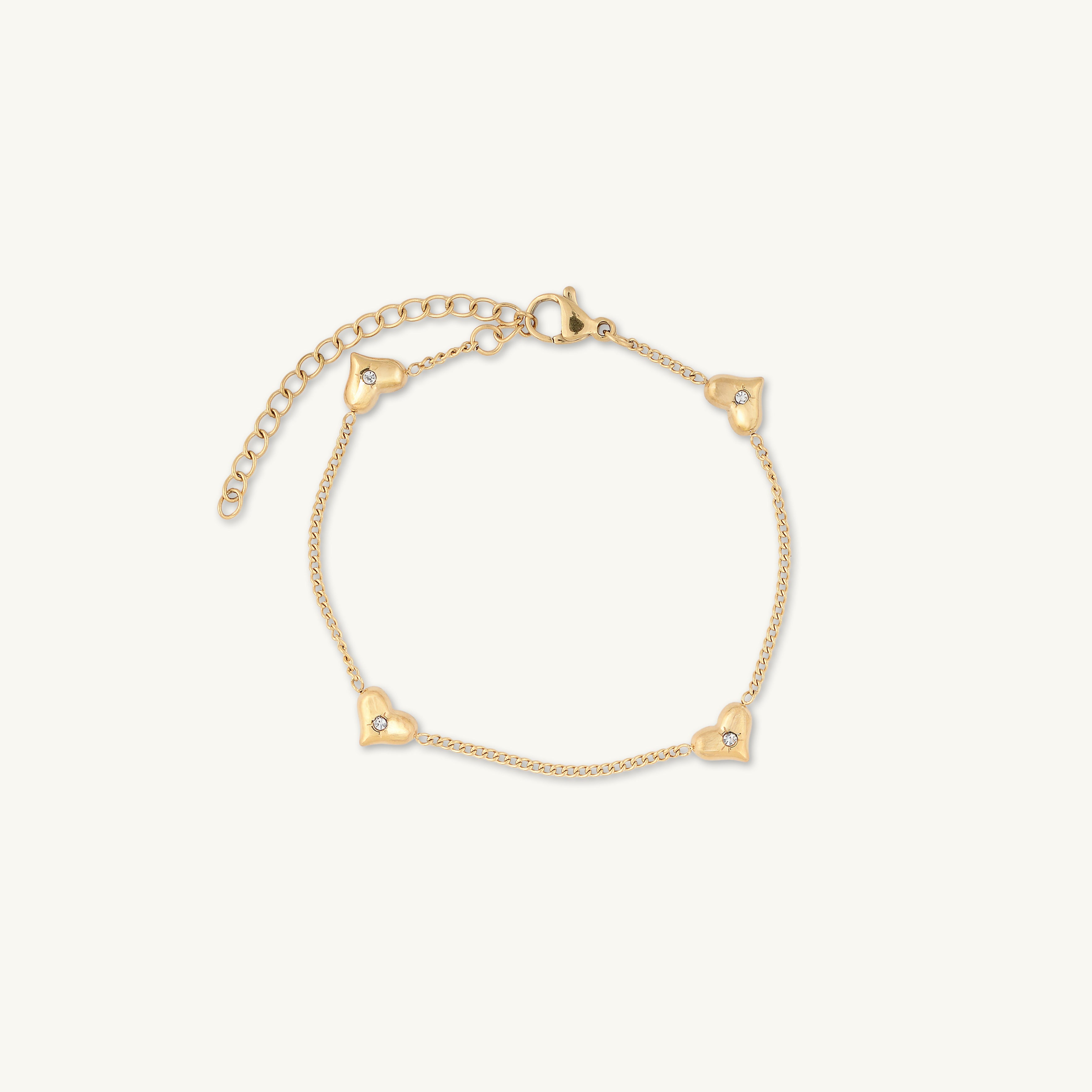 North Star Love Heart Station Bracelet