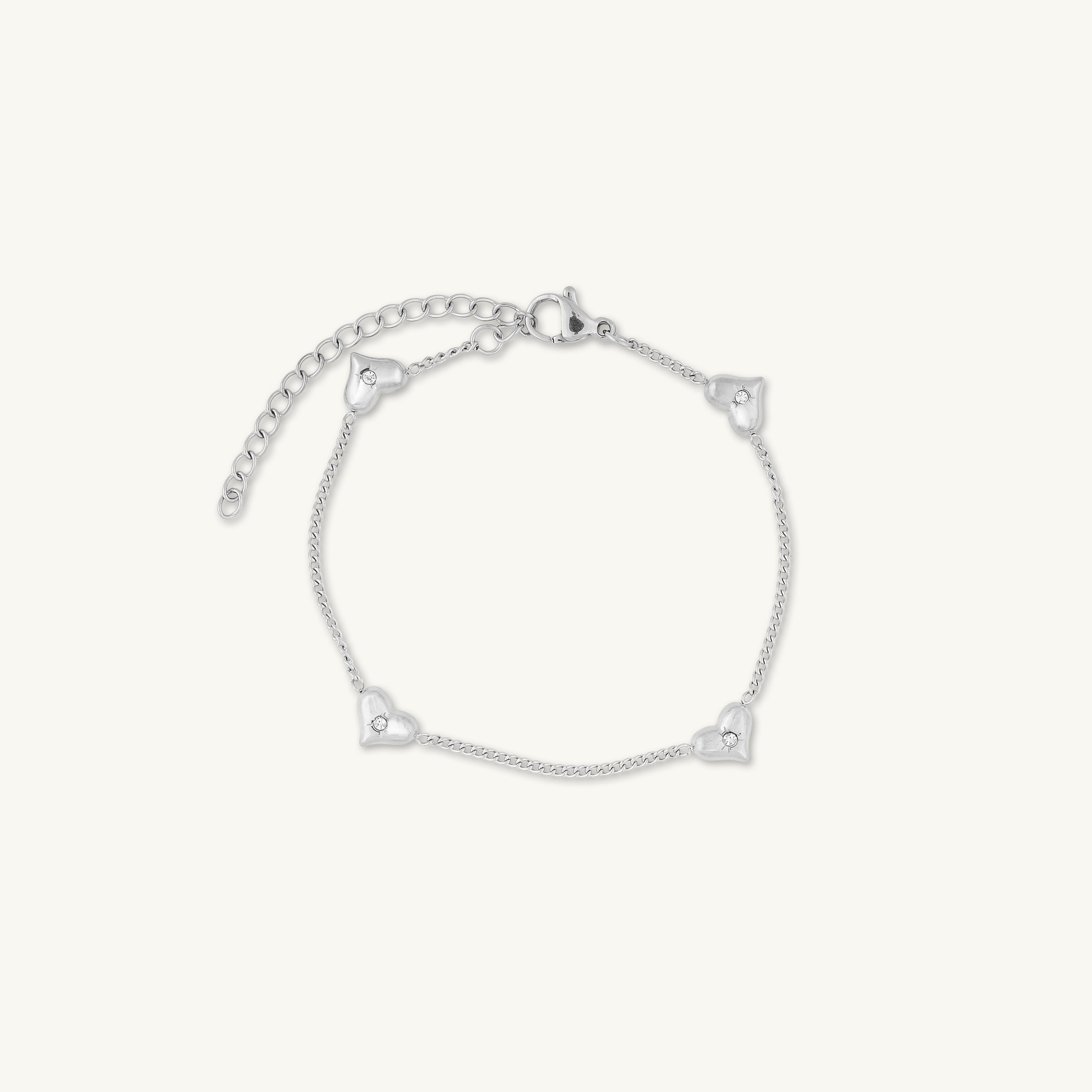 North Star Love Heart Station Bracelet