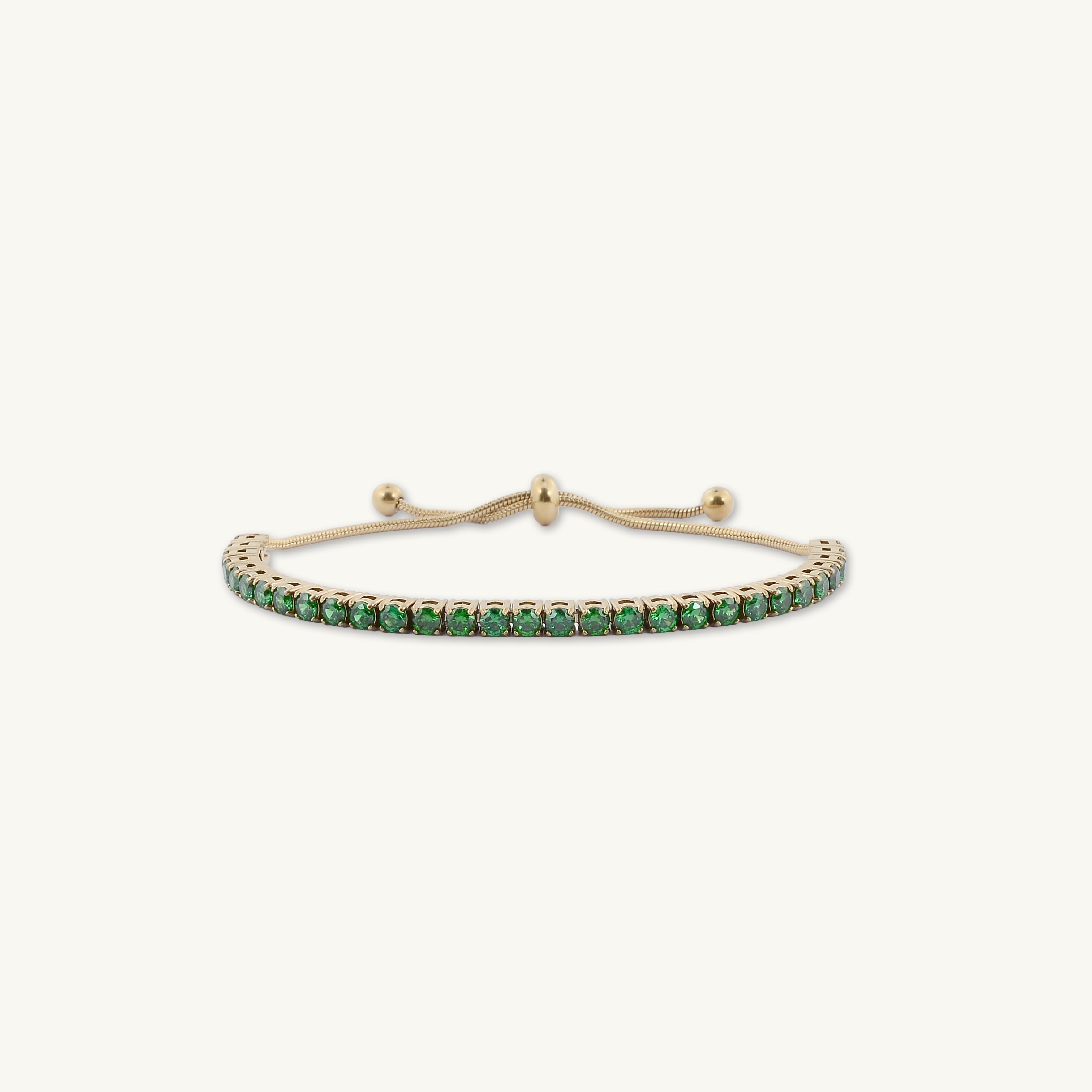 Tennis Emerald Drawstring Adjustable Bracelet