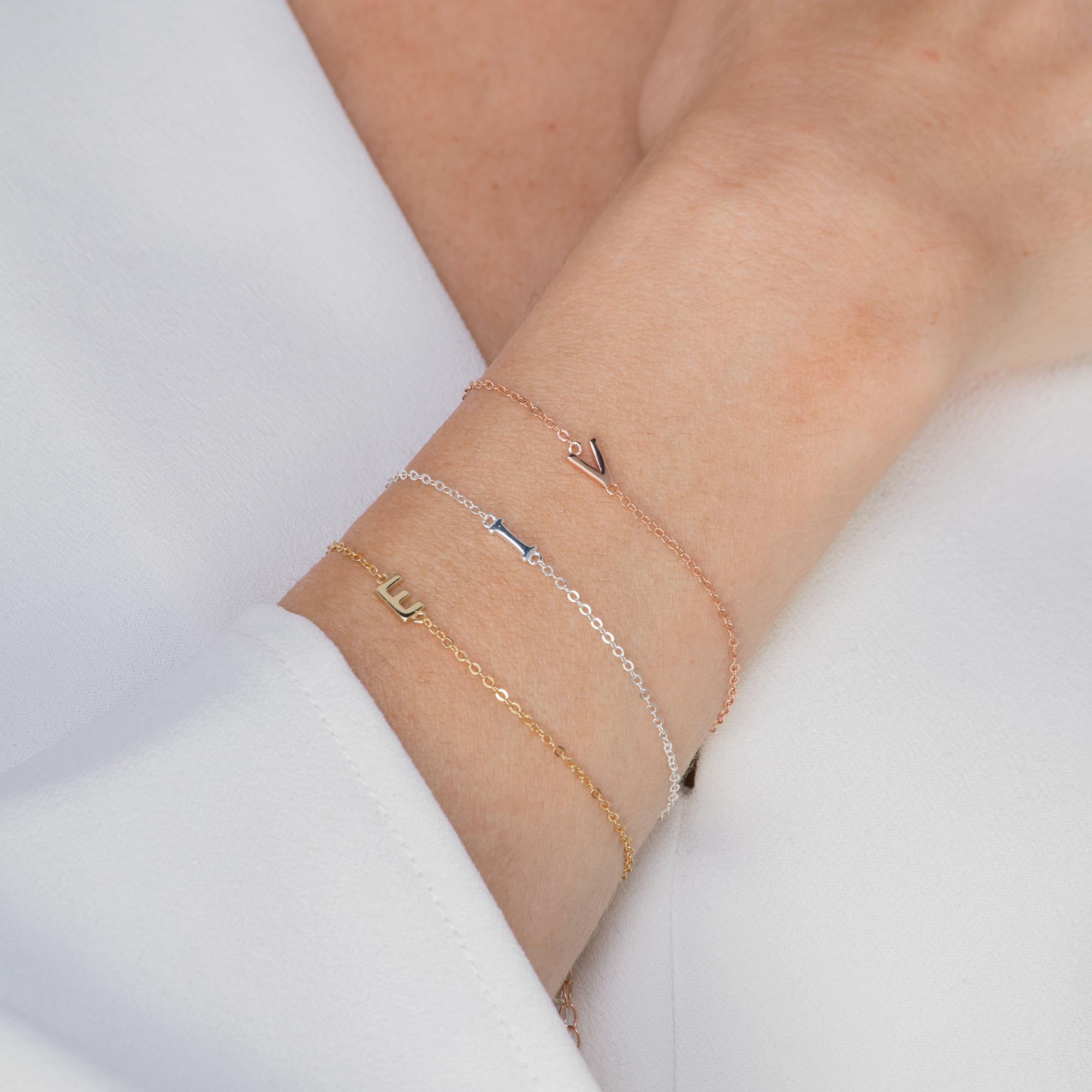 The Sideways Initial Letter Bracelet