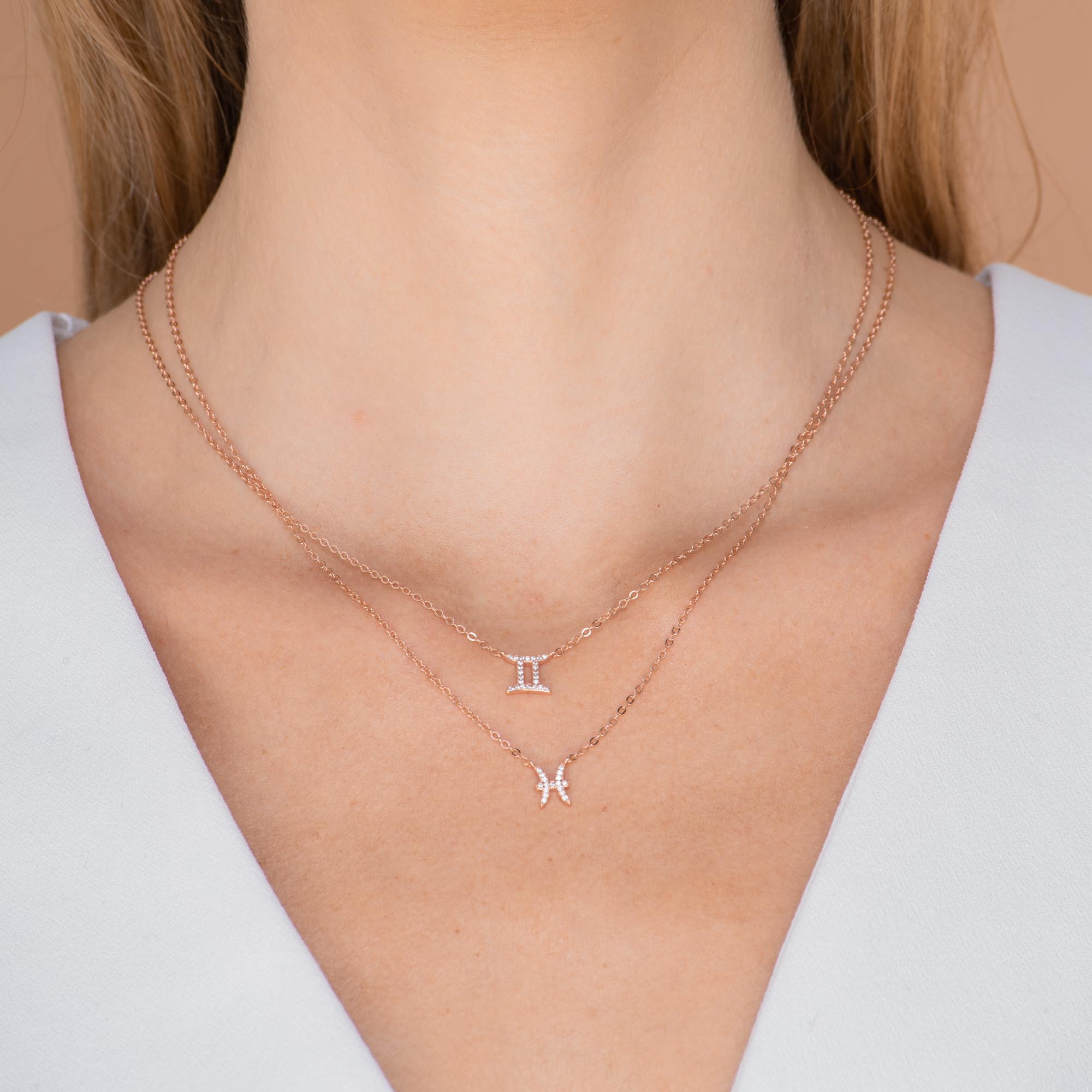 Gemini Sapphire Charm Zodiac Star Sign Necklace