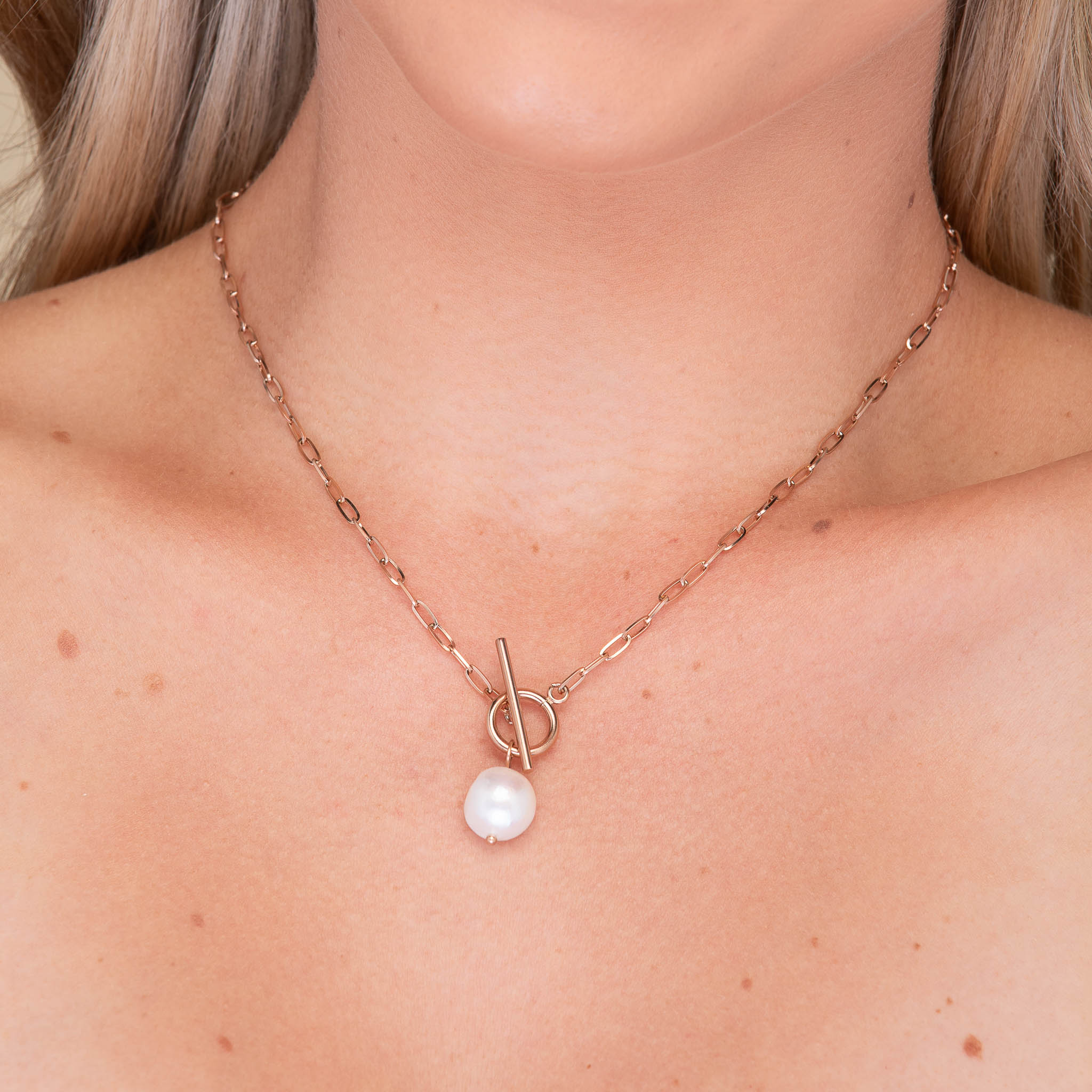 Freshwater Pearl Statement Toggle Necklace