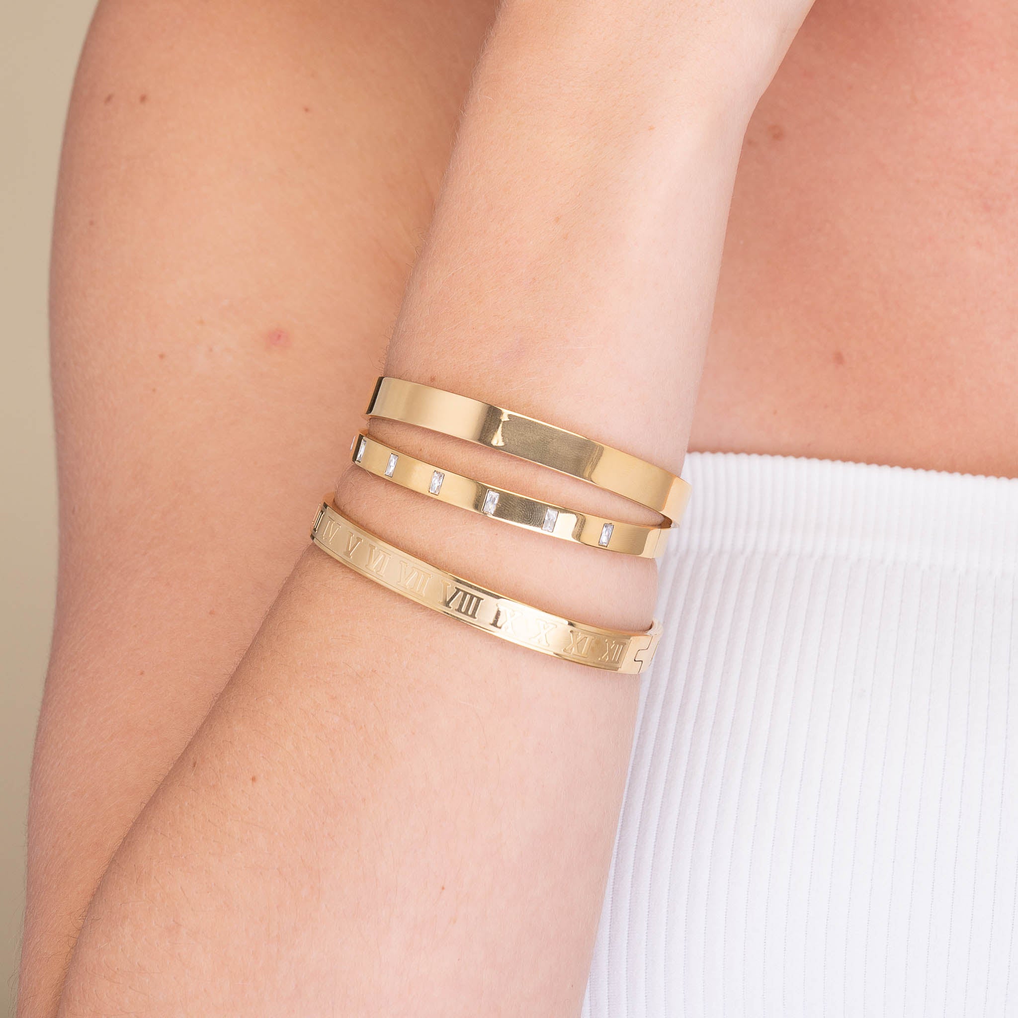 Baguette Hinged Bangle Bracelet