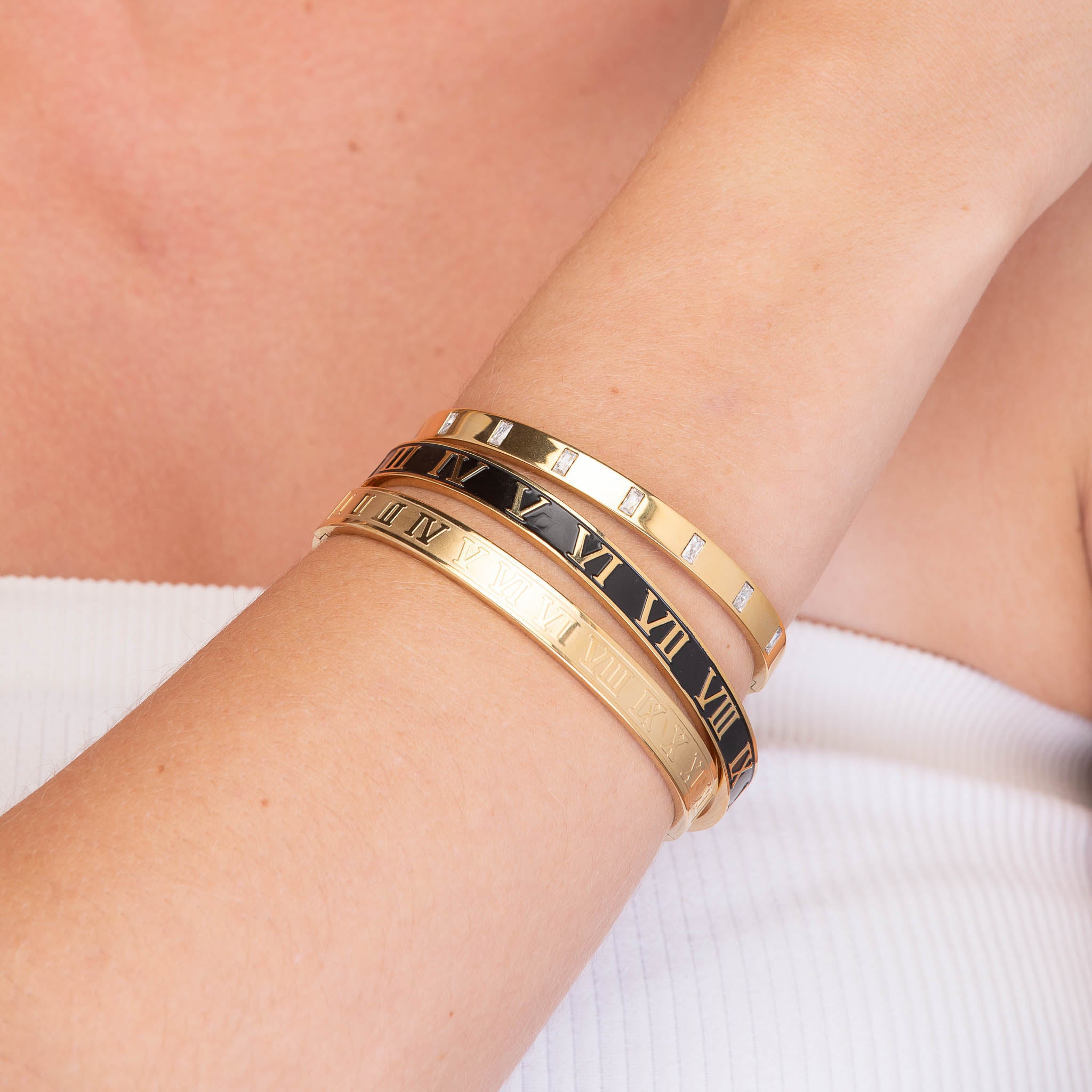 Roman Numerals Bangle Bracelet