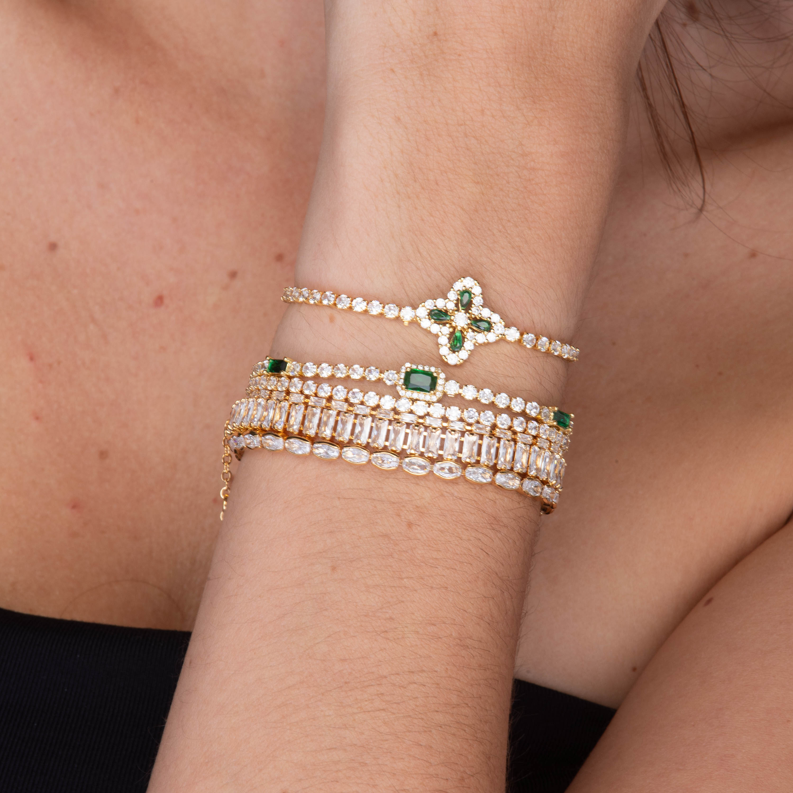 Clover Emerald Tennis Bracelet