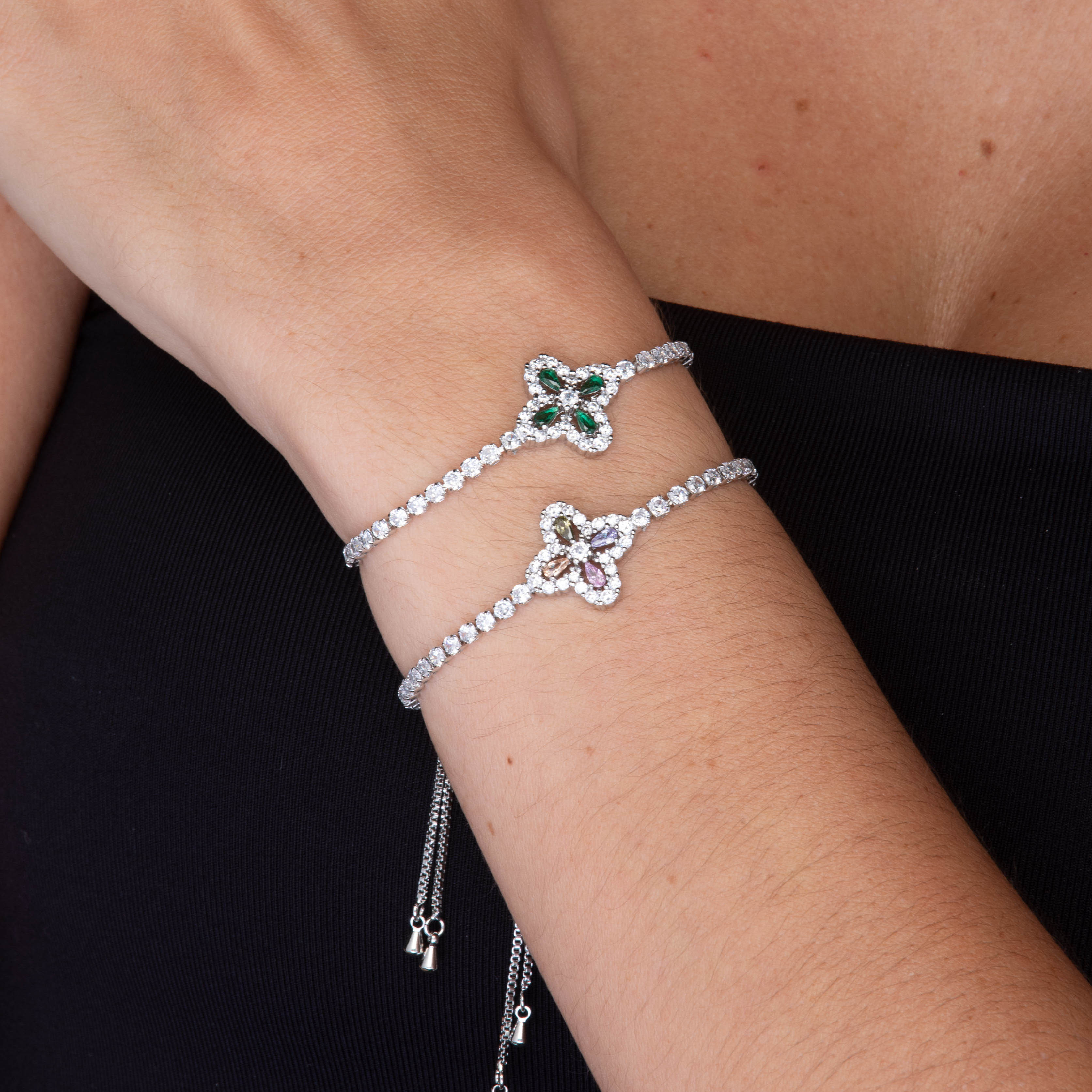 Clover Emerald Tennis Bracelet