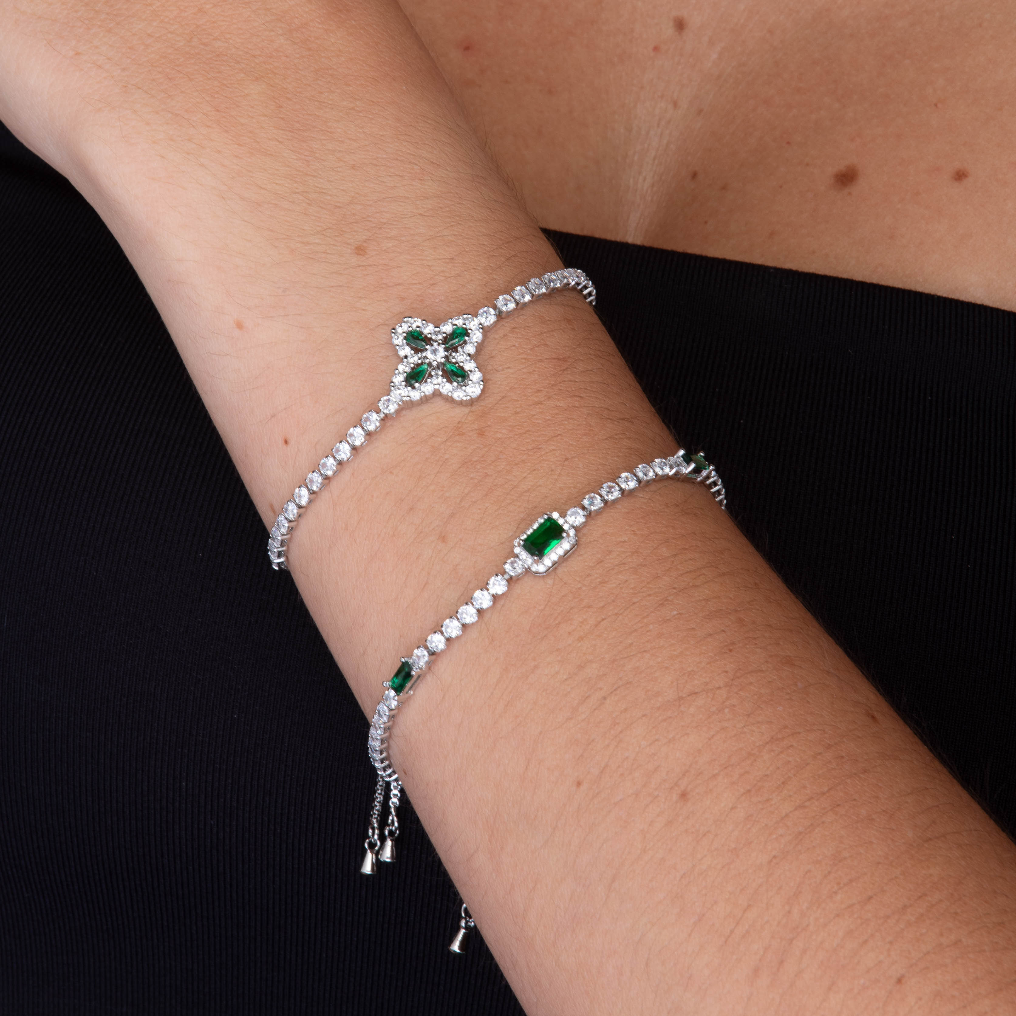 Clover Emerald Tennis Bracelet