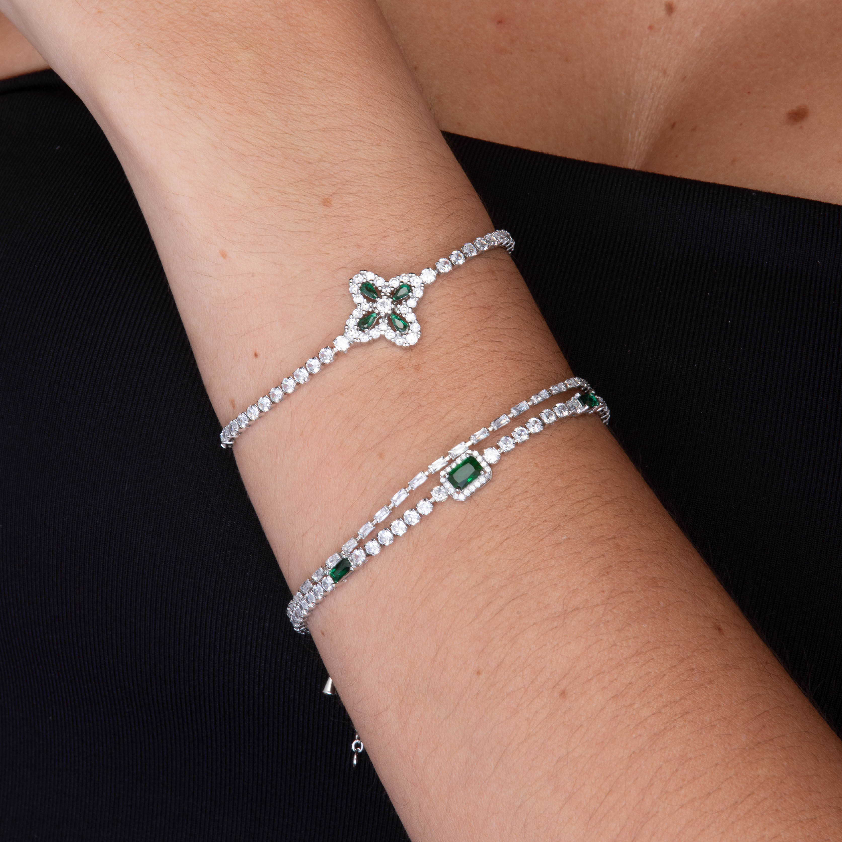 Clover Emerald Tennis Bracelet
