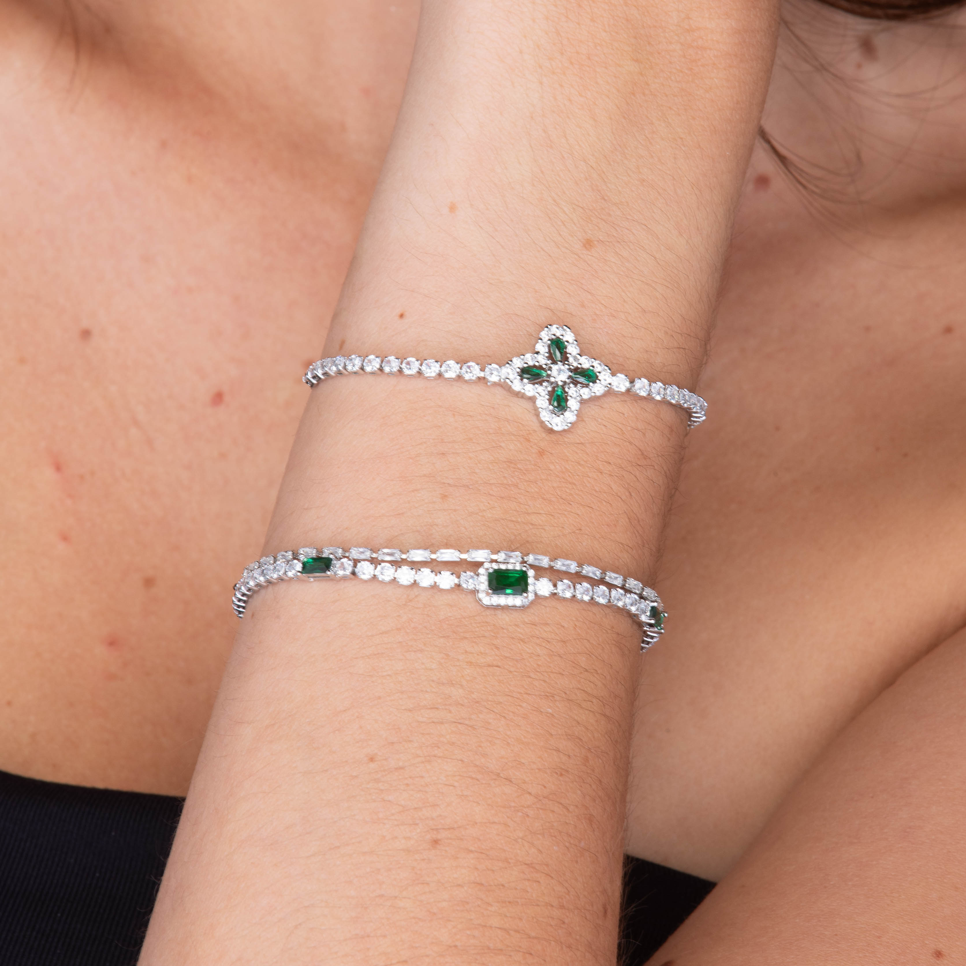 Clover Emerald Tennis Bracelet