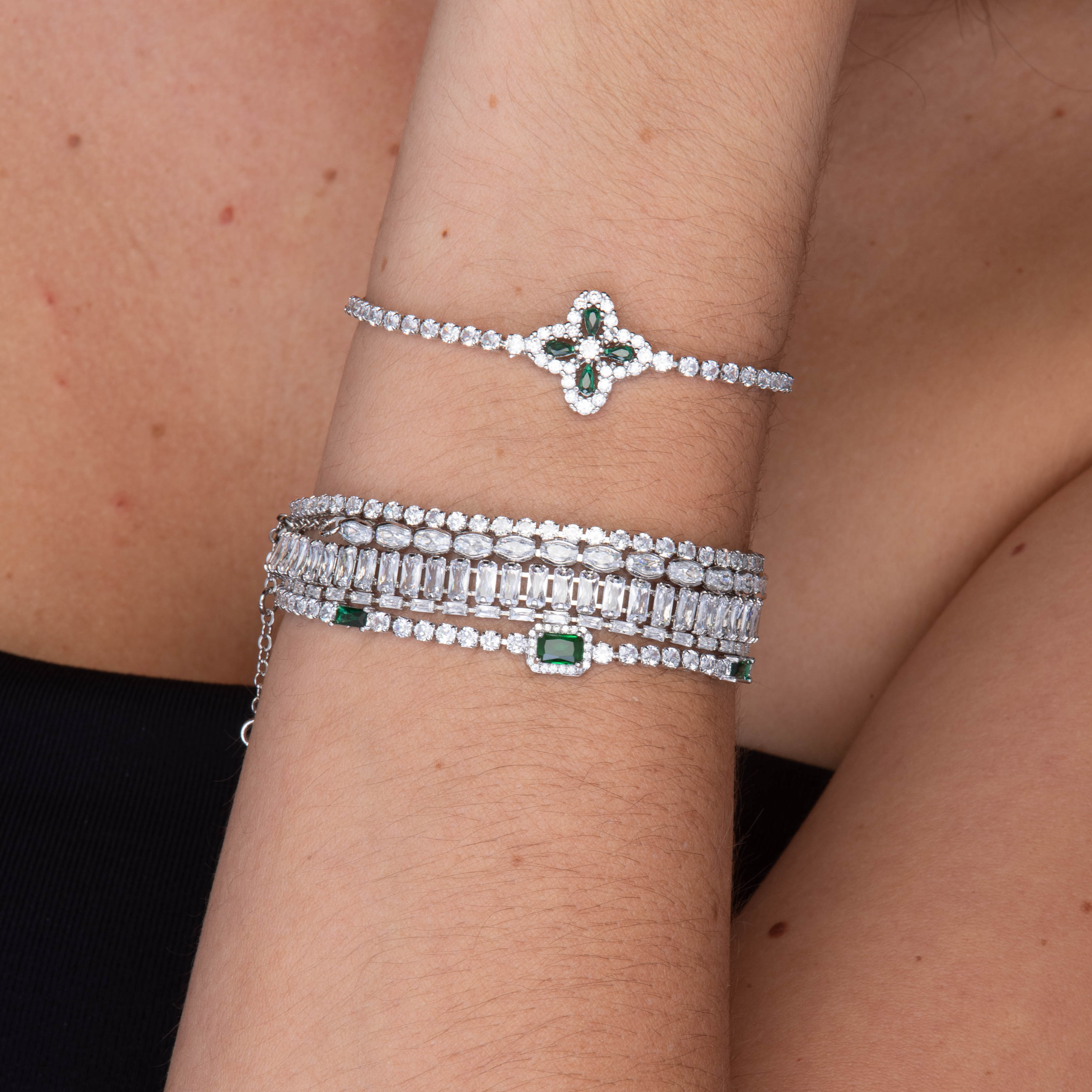 Clover Emerald Tennis Bracelet