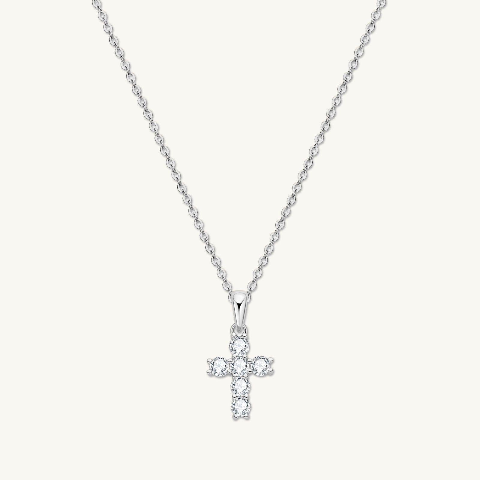 Classic Cross Pendant Moissanite Necklace