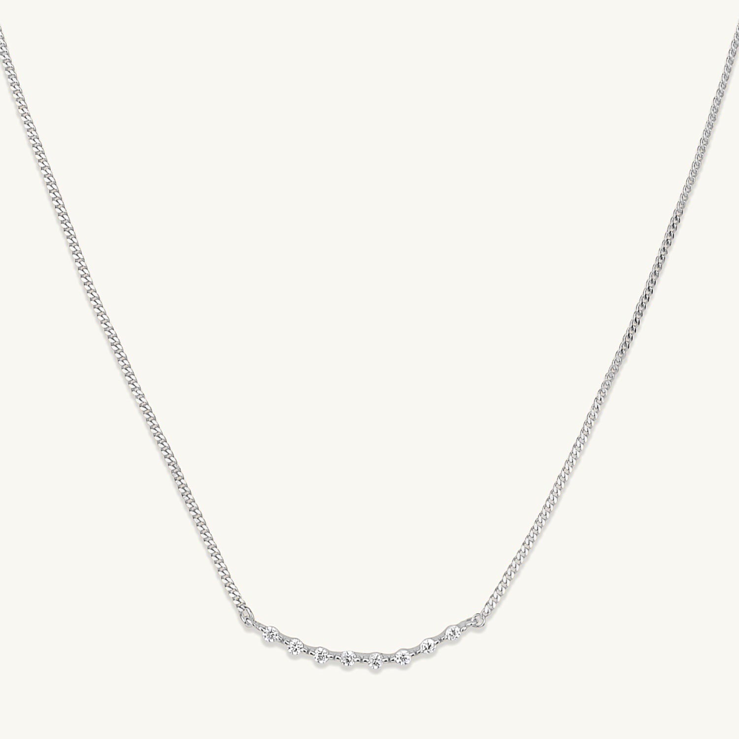 Curved Sapphire Bar Necklace