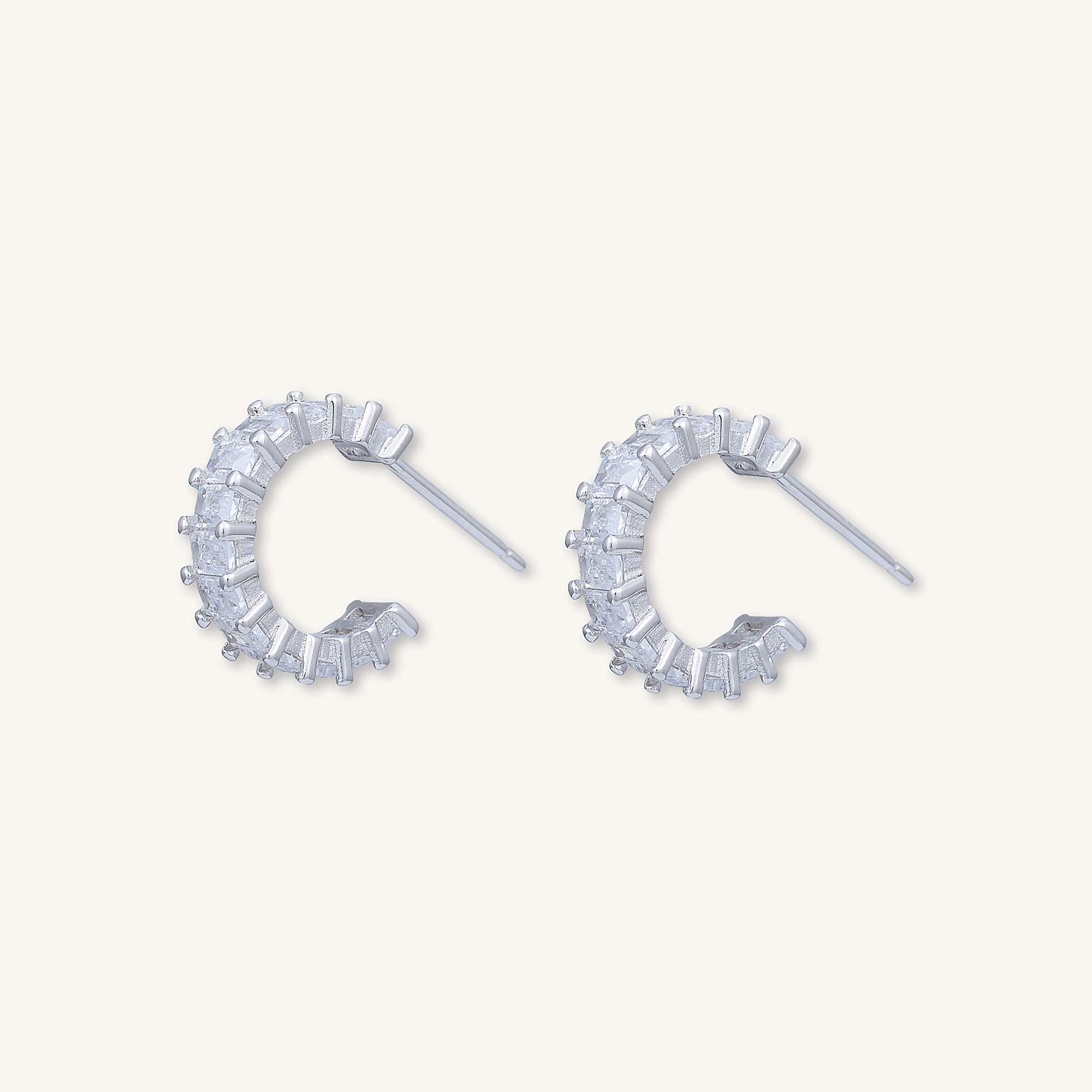 Statement Zirconia Huggie Hoop Earrings