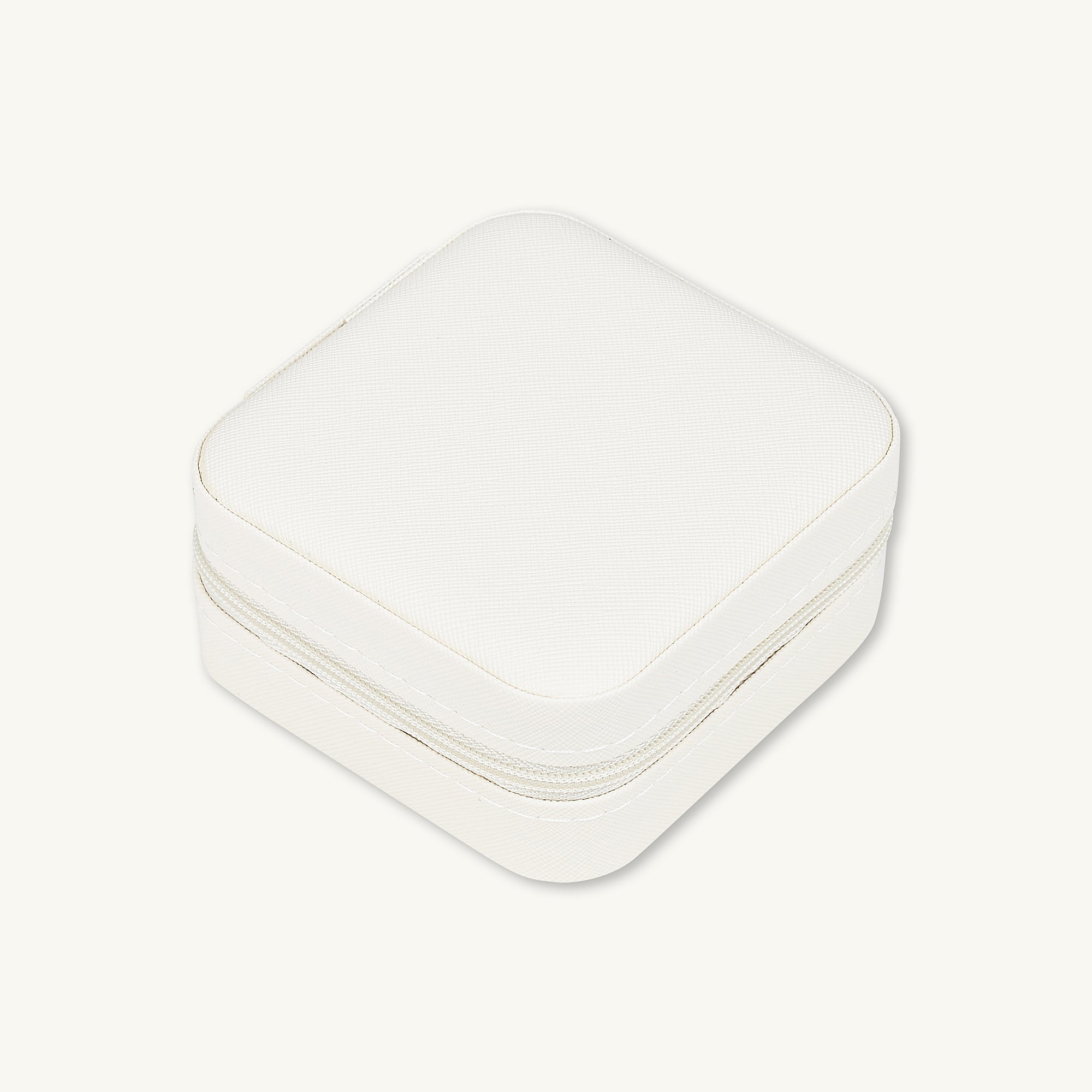 White Leather Jewellery Travel Case Box