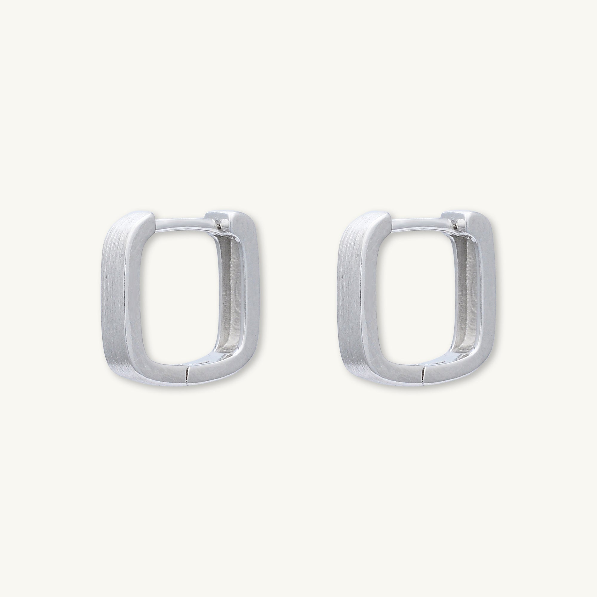 Square Matte Huggie Earrings