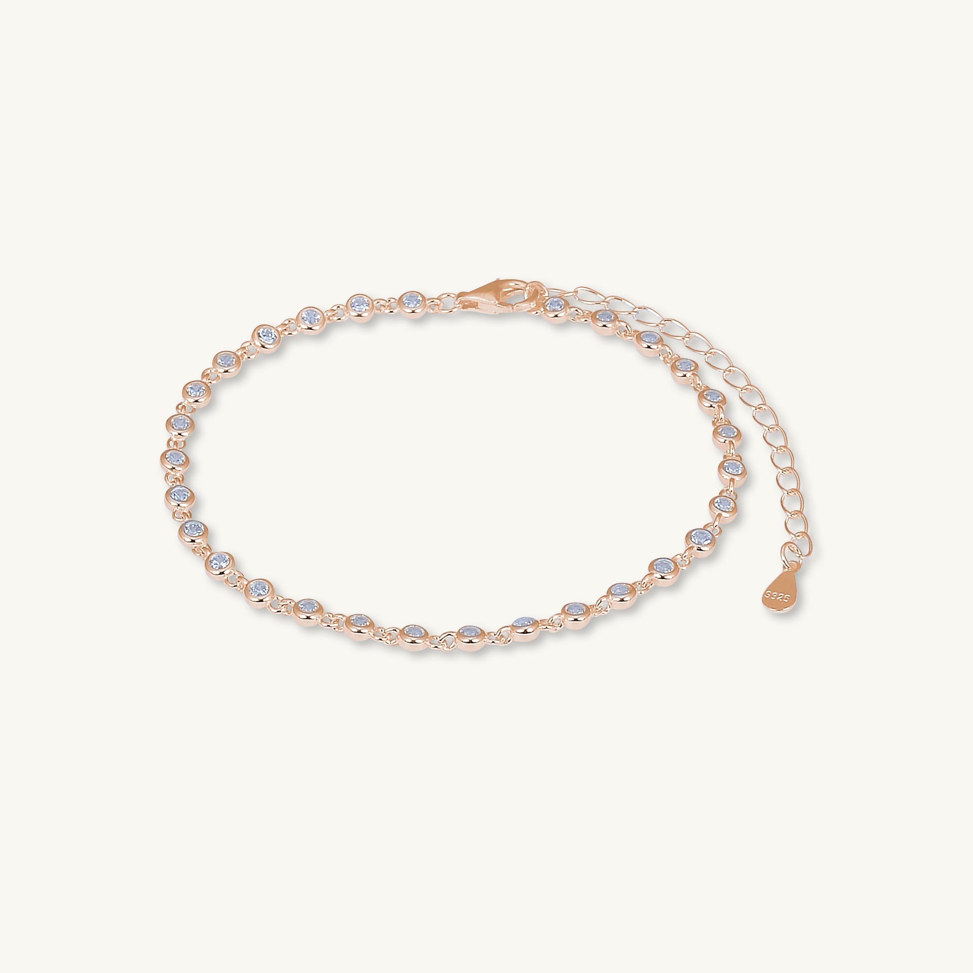 Sapphire Round Tennis Link Chain Bracelet