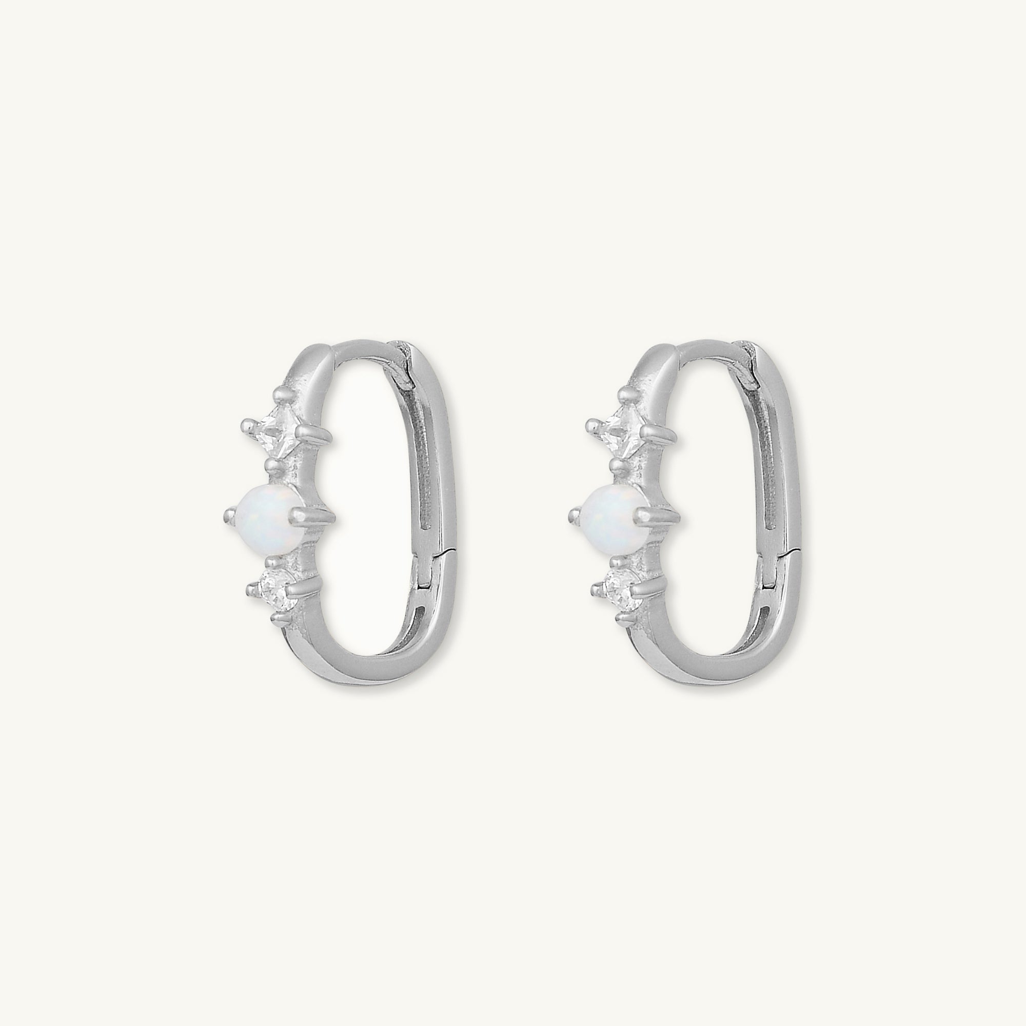 Opal Sapphire Huggie Earrings