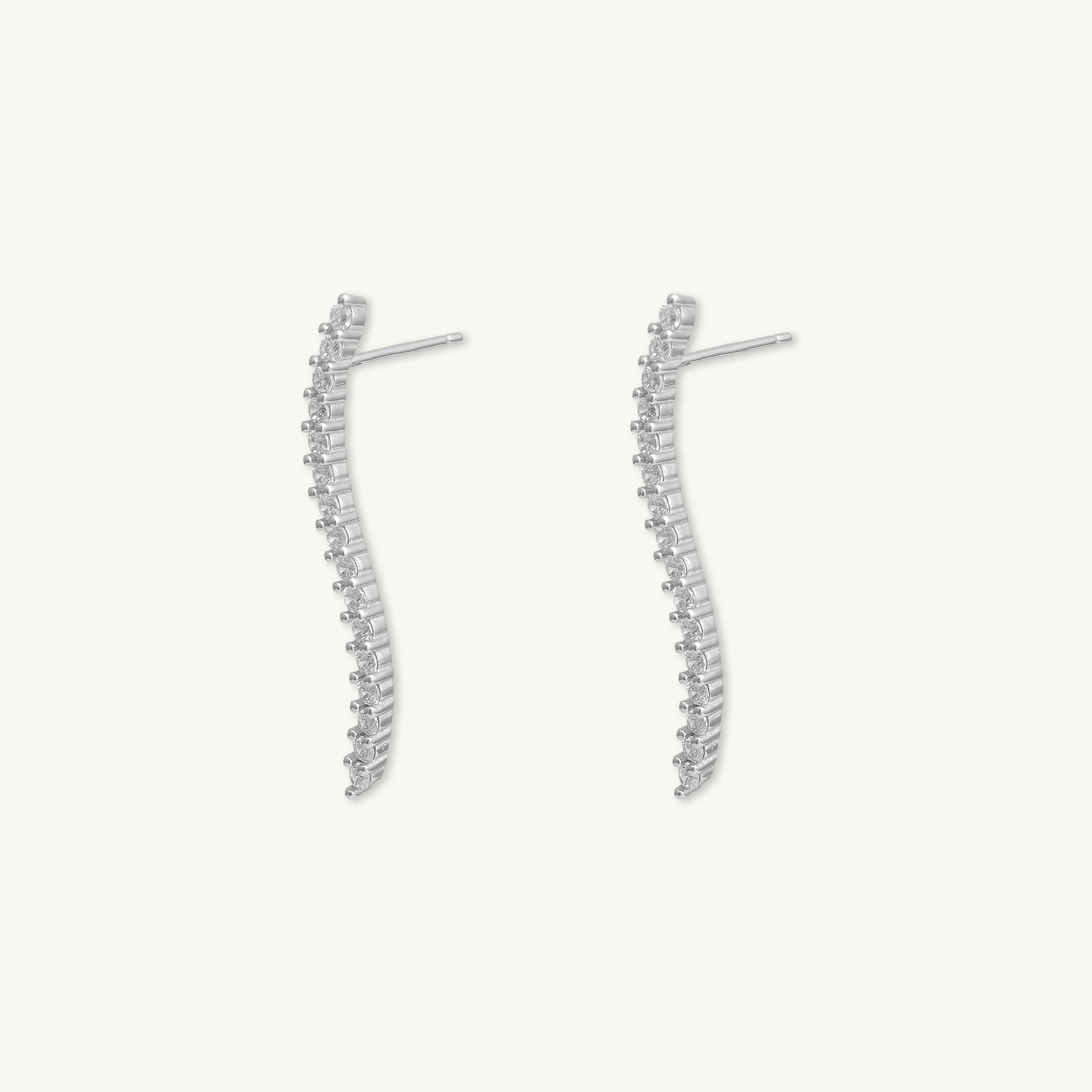 Wave Zirconia Stud Earrings