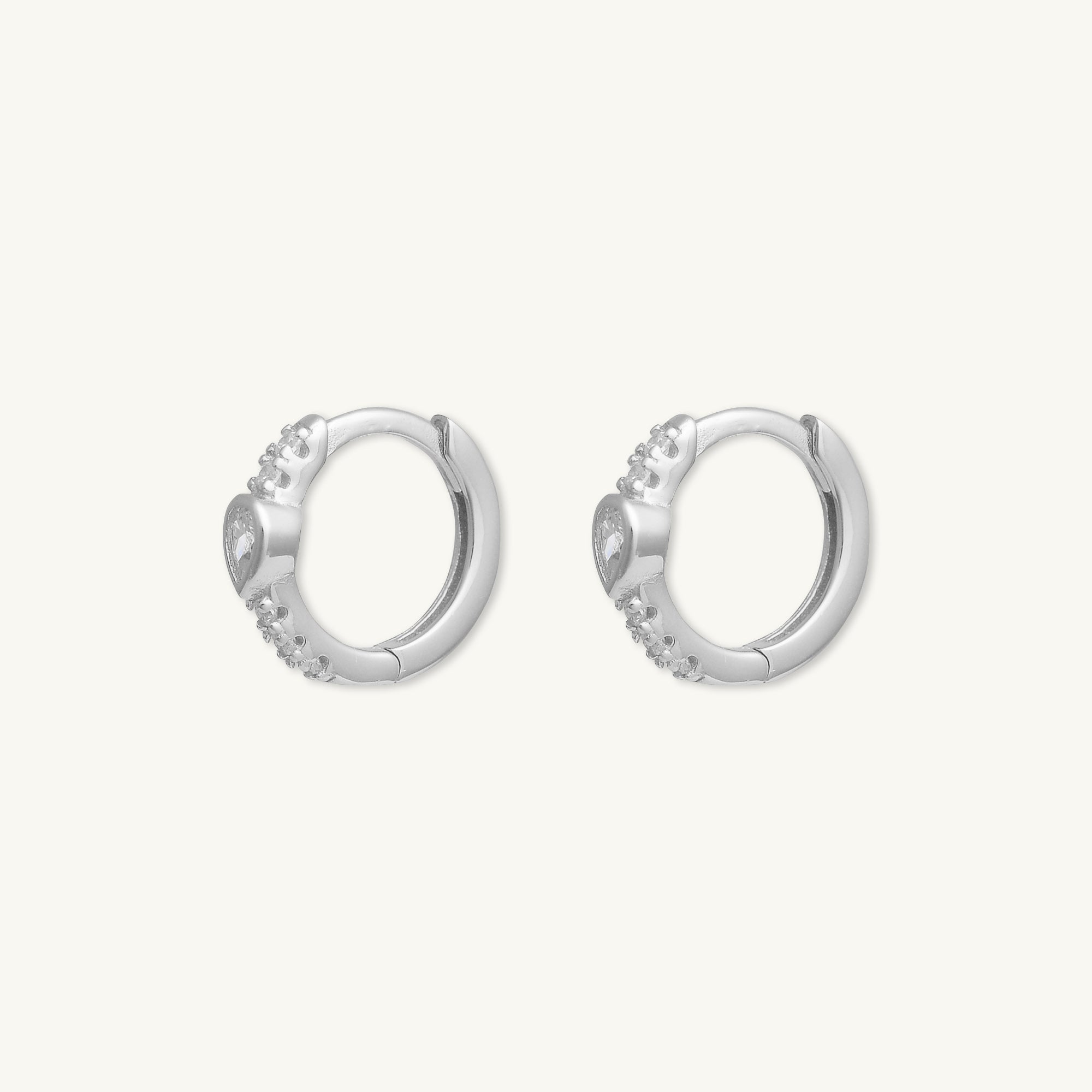 Teardrop Zirconia Huggie Earrings