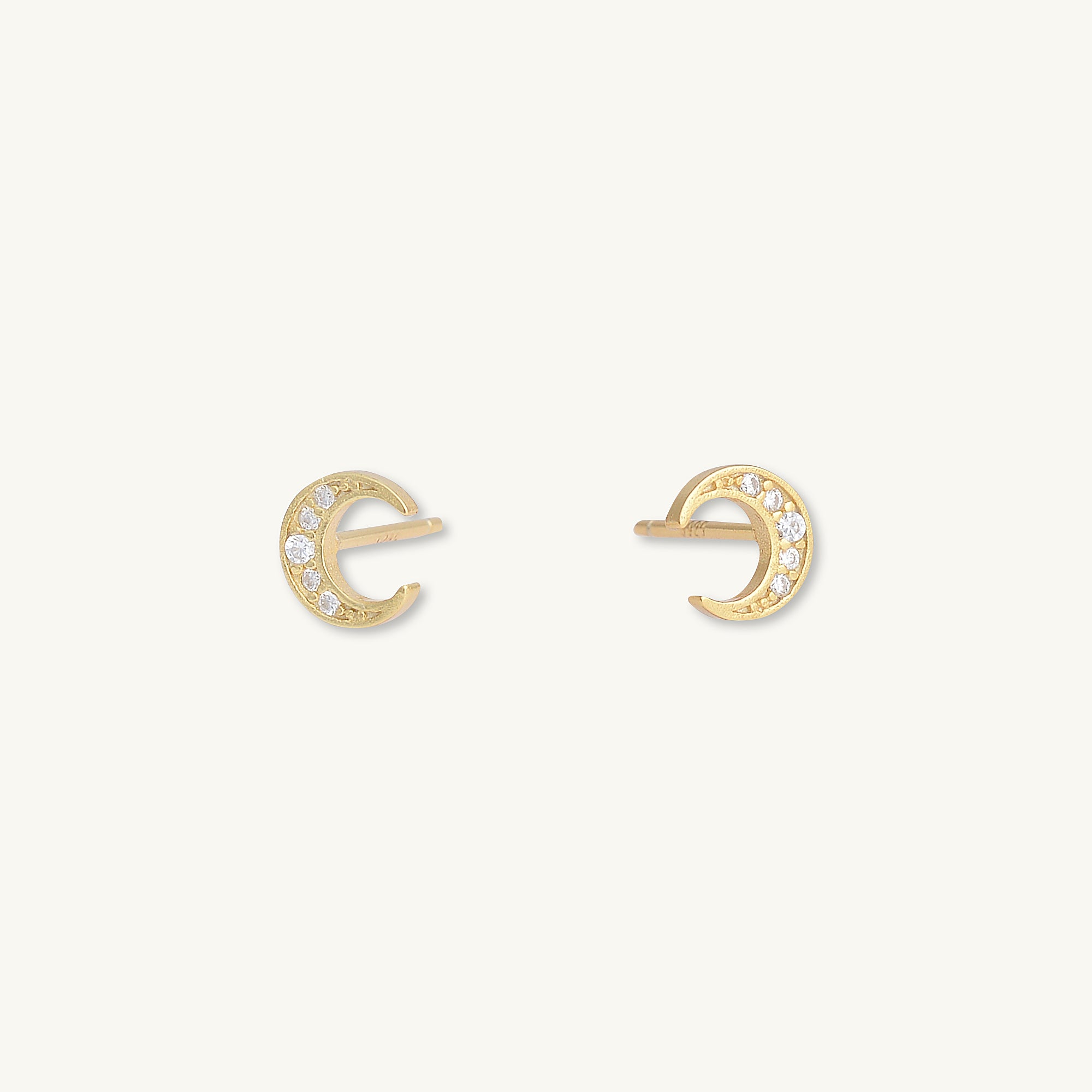 Moon Zirconia Stud Earrings