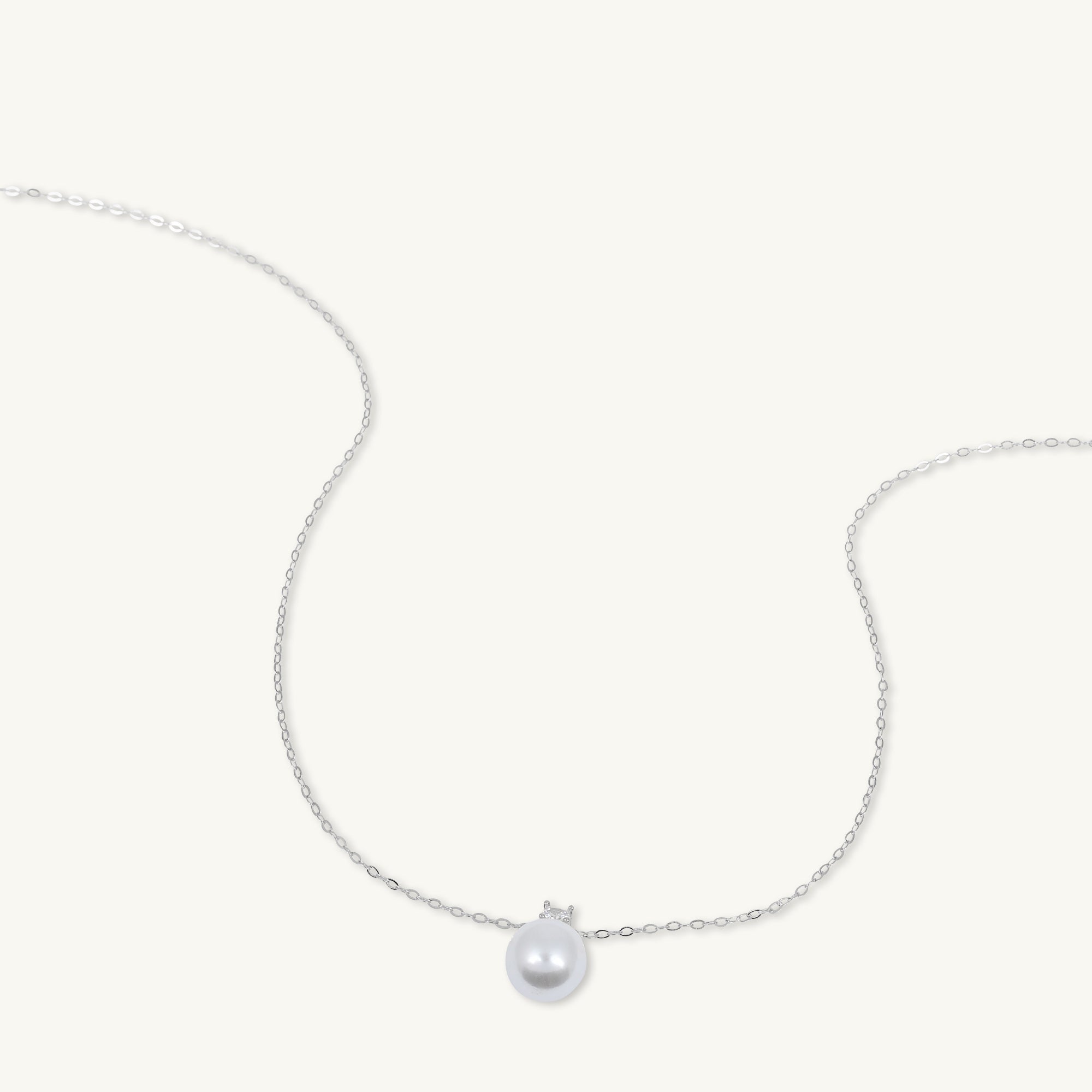 Pearl Solitaire Moissanite Necklace