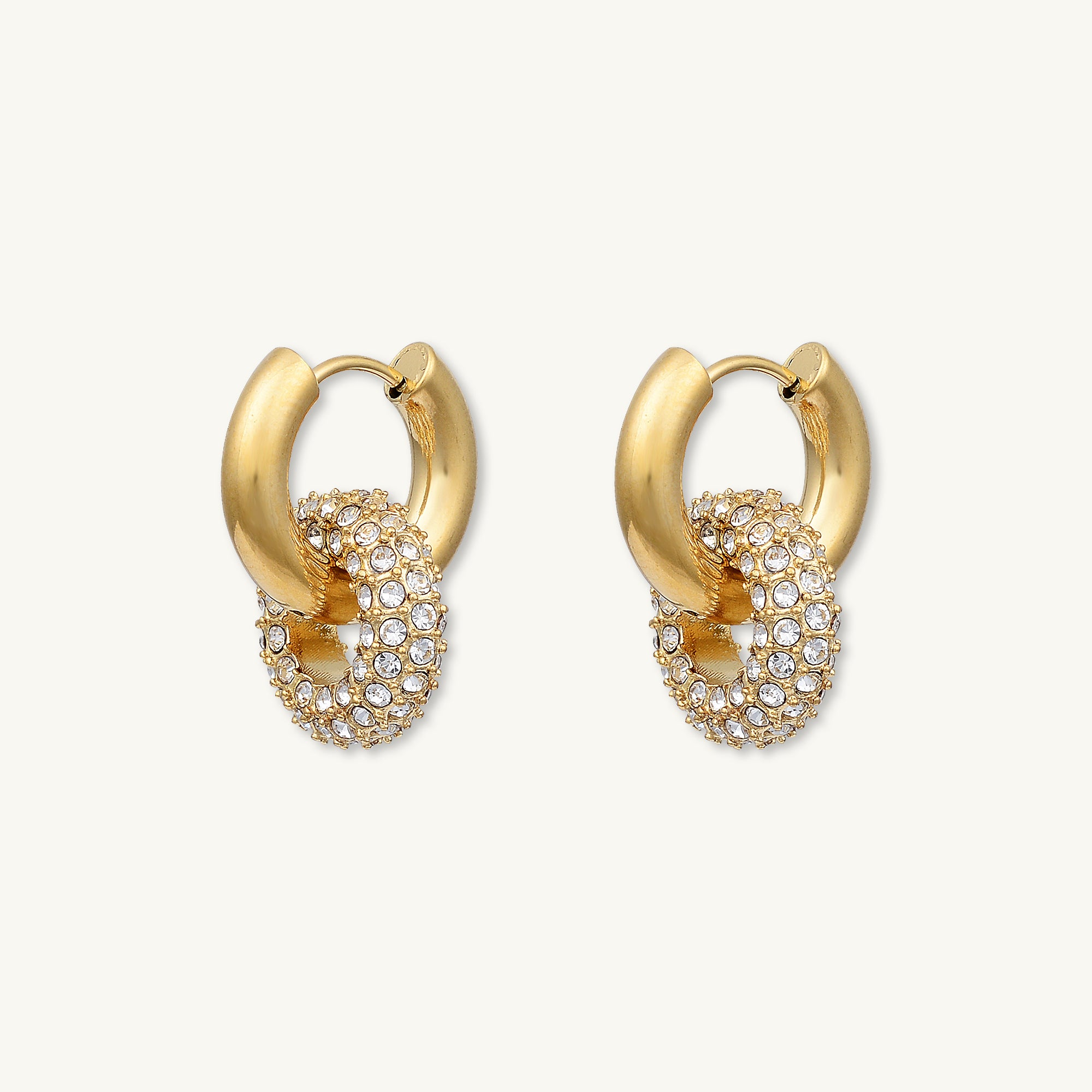 Elena Zirconia Huggie Earrings