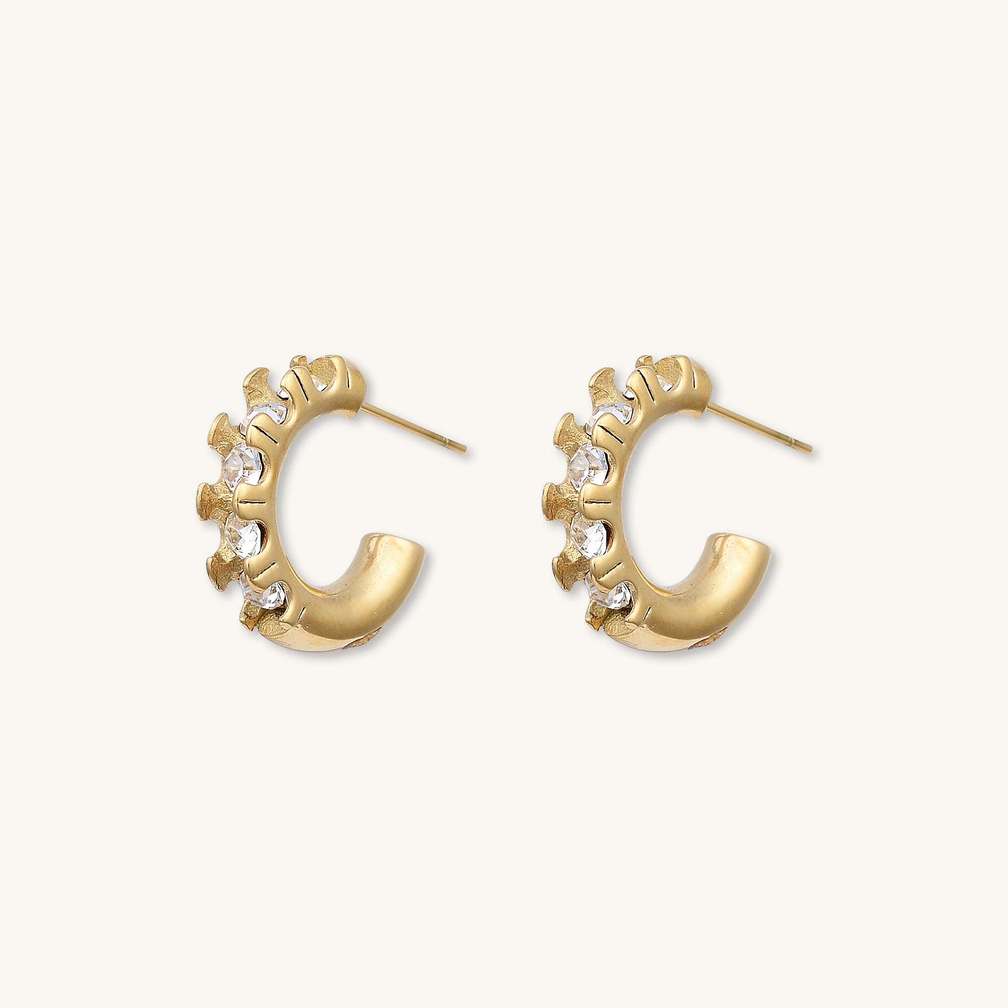 Gracie Zirconia Huggie Earrings