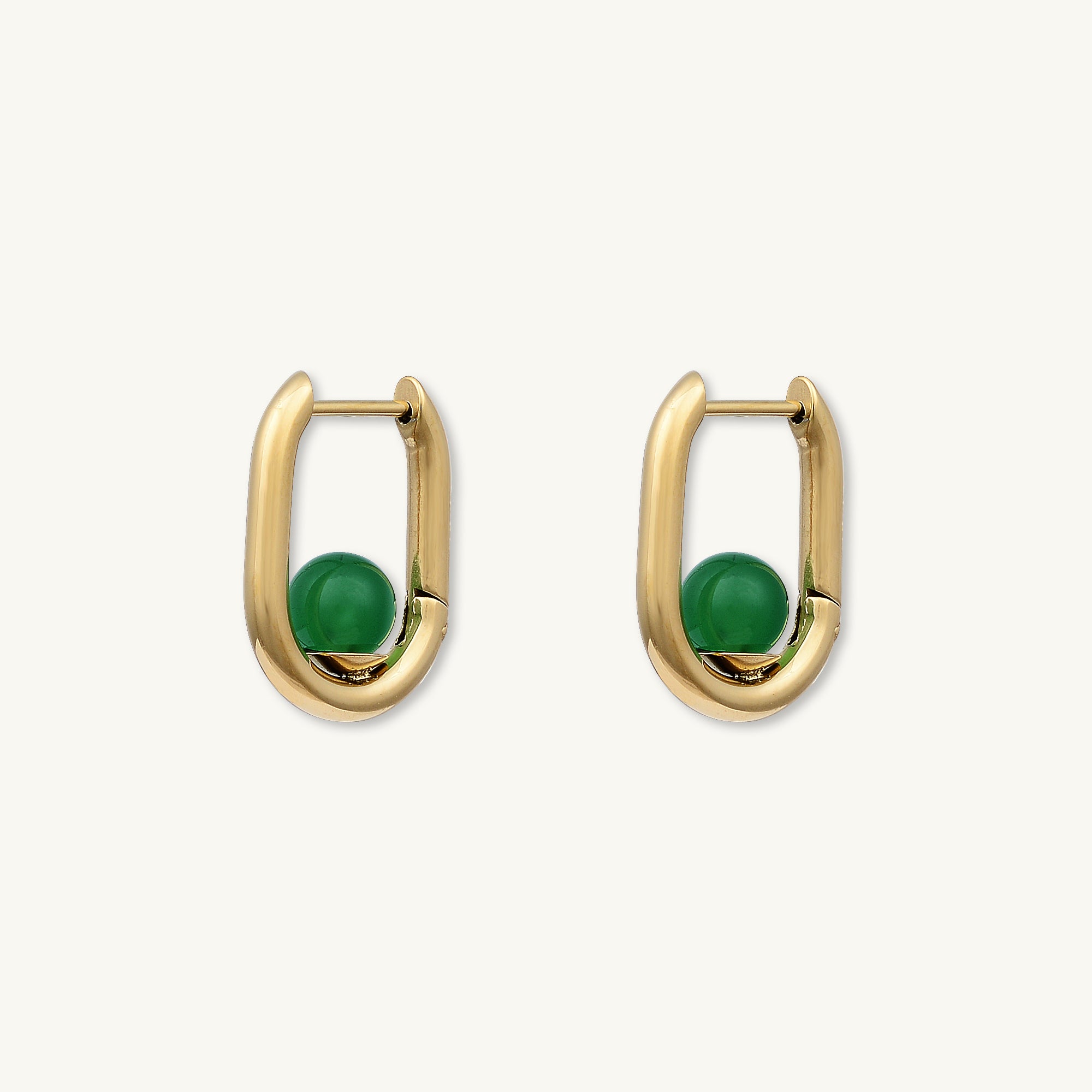 Jade Huggie Hoop Earrings