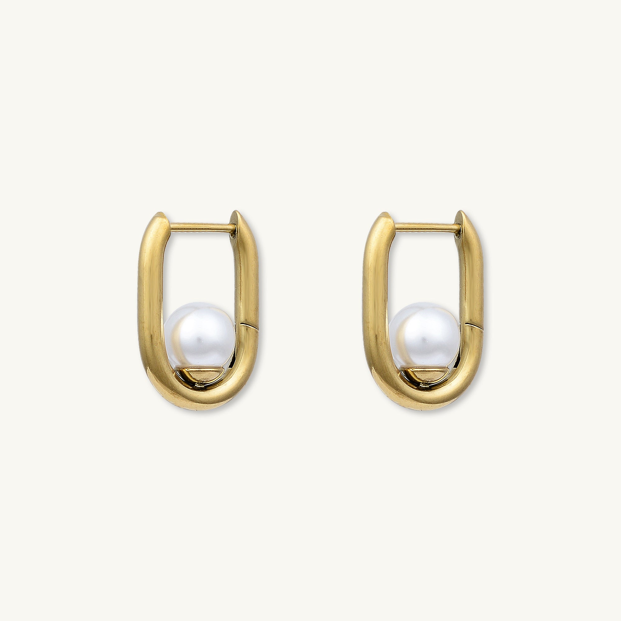 Harper Pearl Hoop Earrings