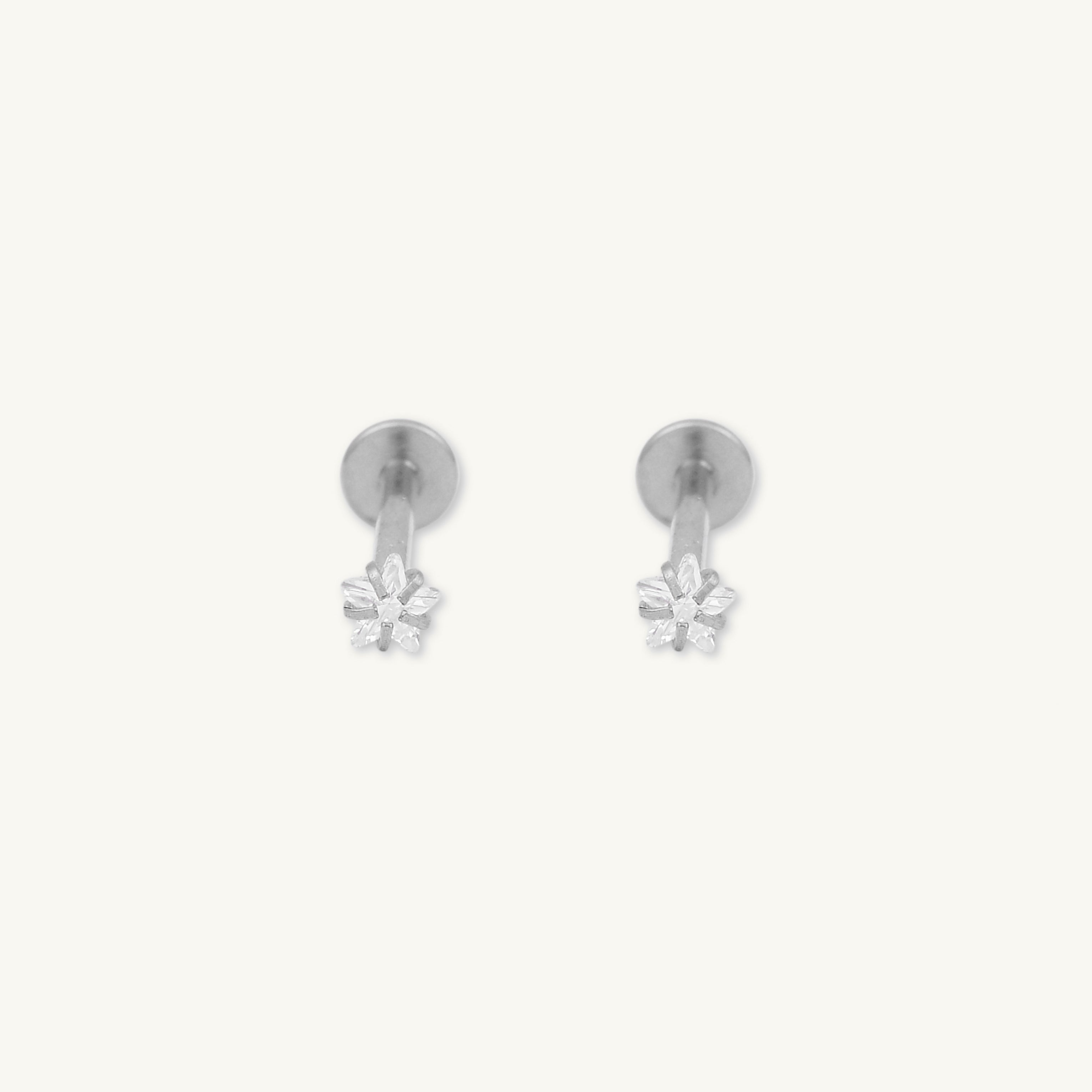 Star Sapphire Flat Back Earrings