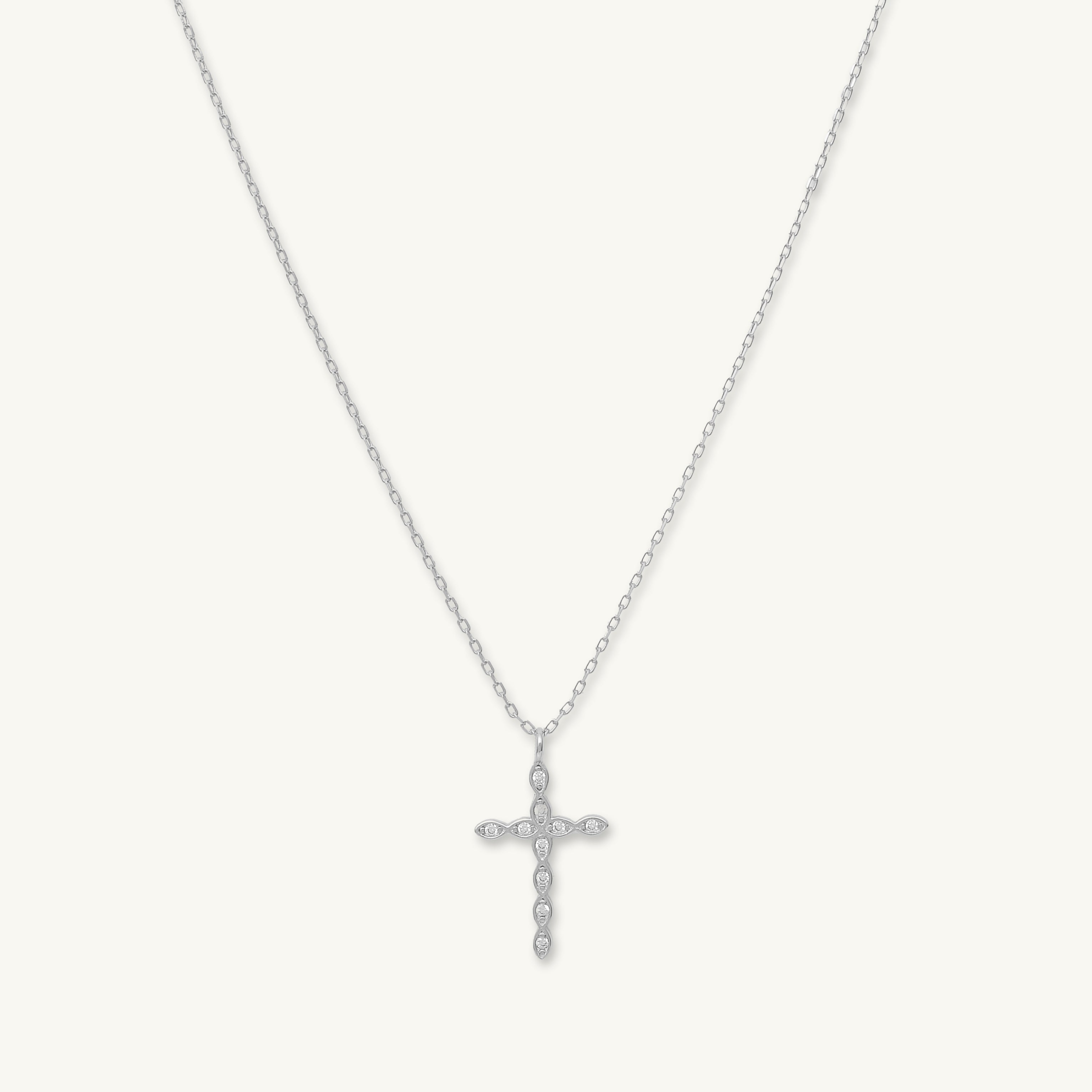 Cross Diamanté Chain Necklace