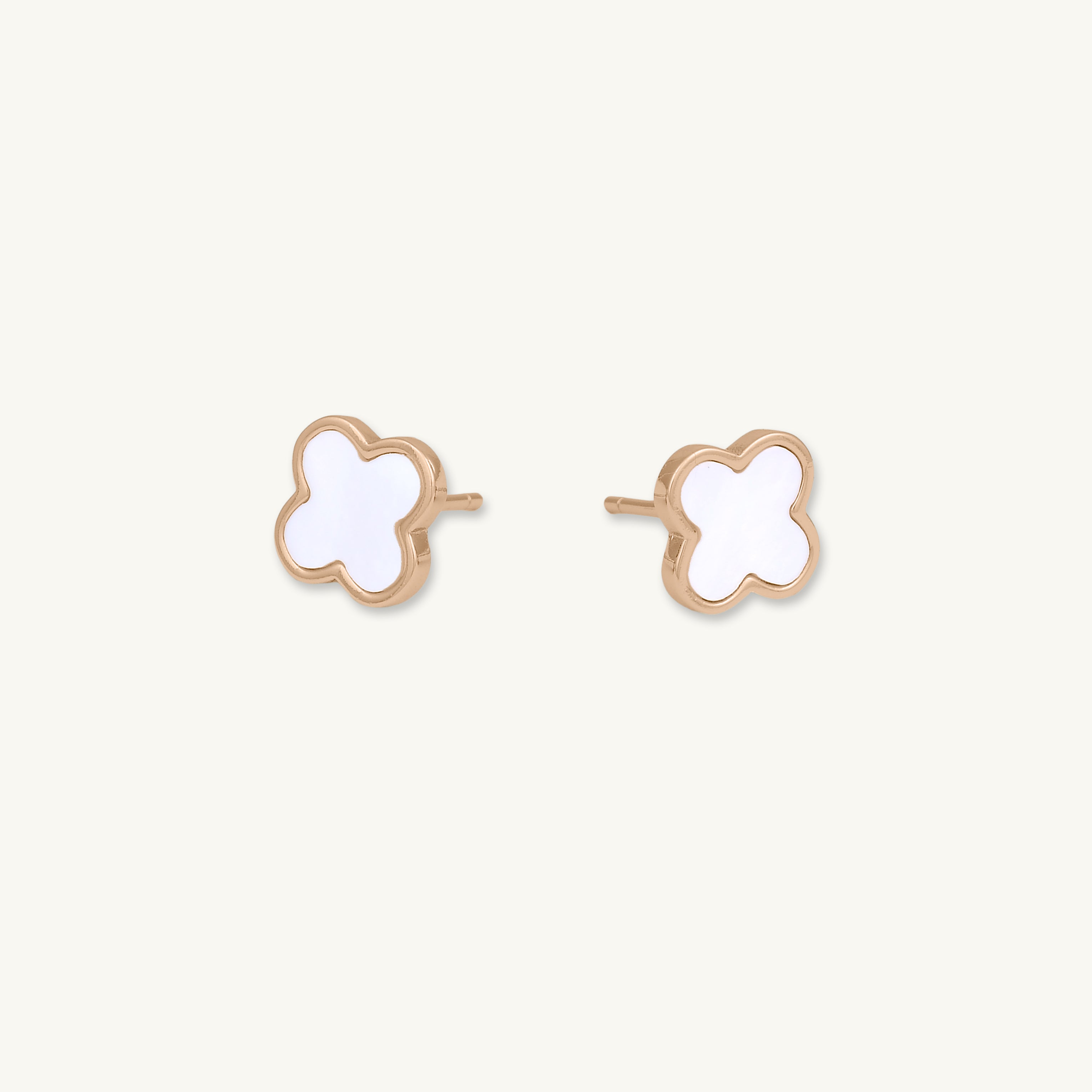 Clover Mother Of Pearl Stud Earrings