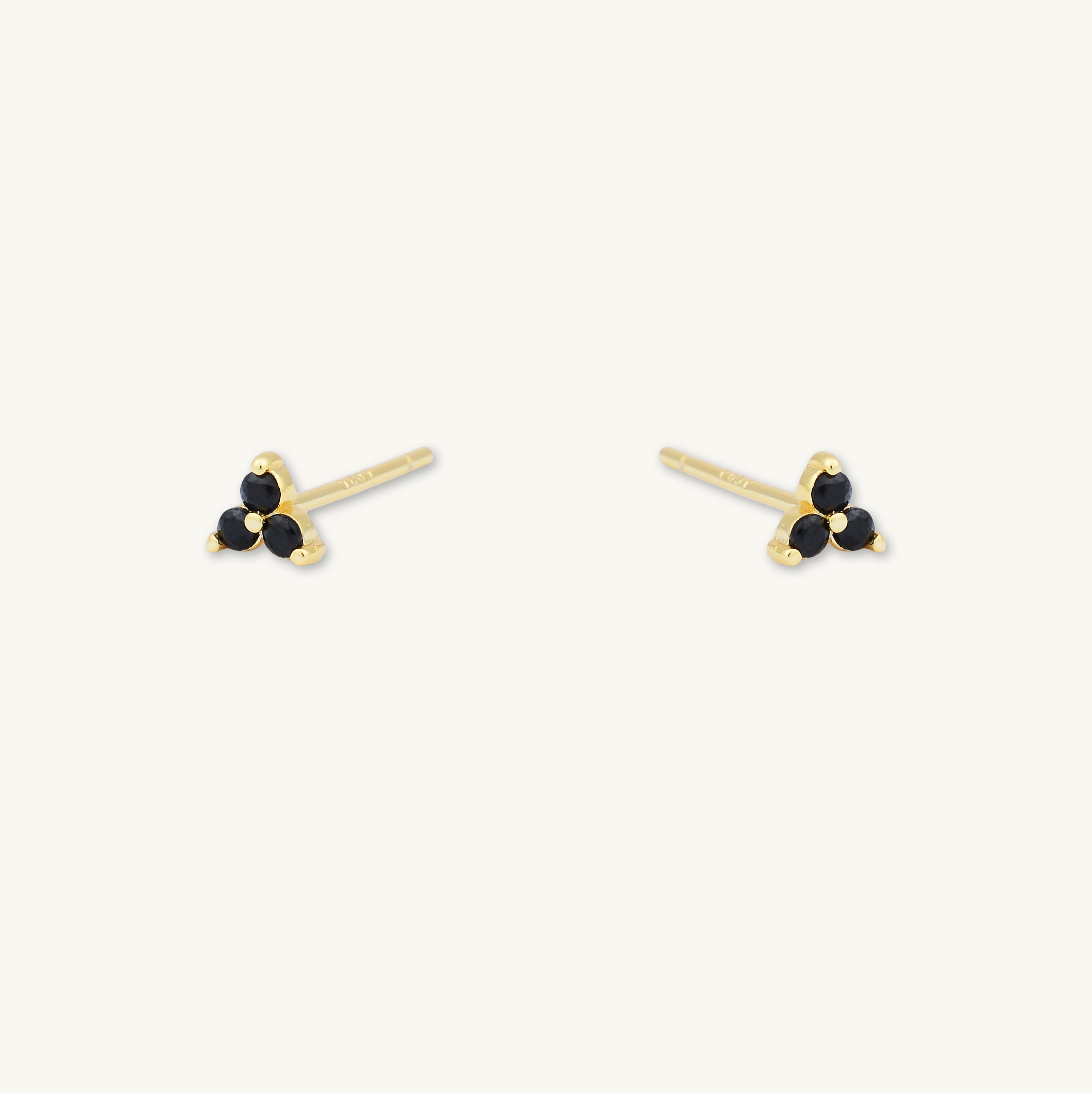 Black Lotus Sapphire Stud Earrings