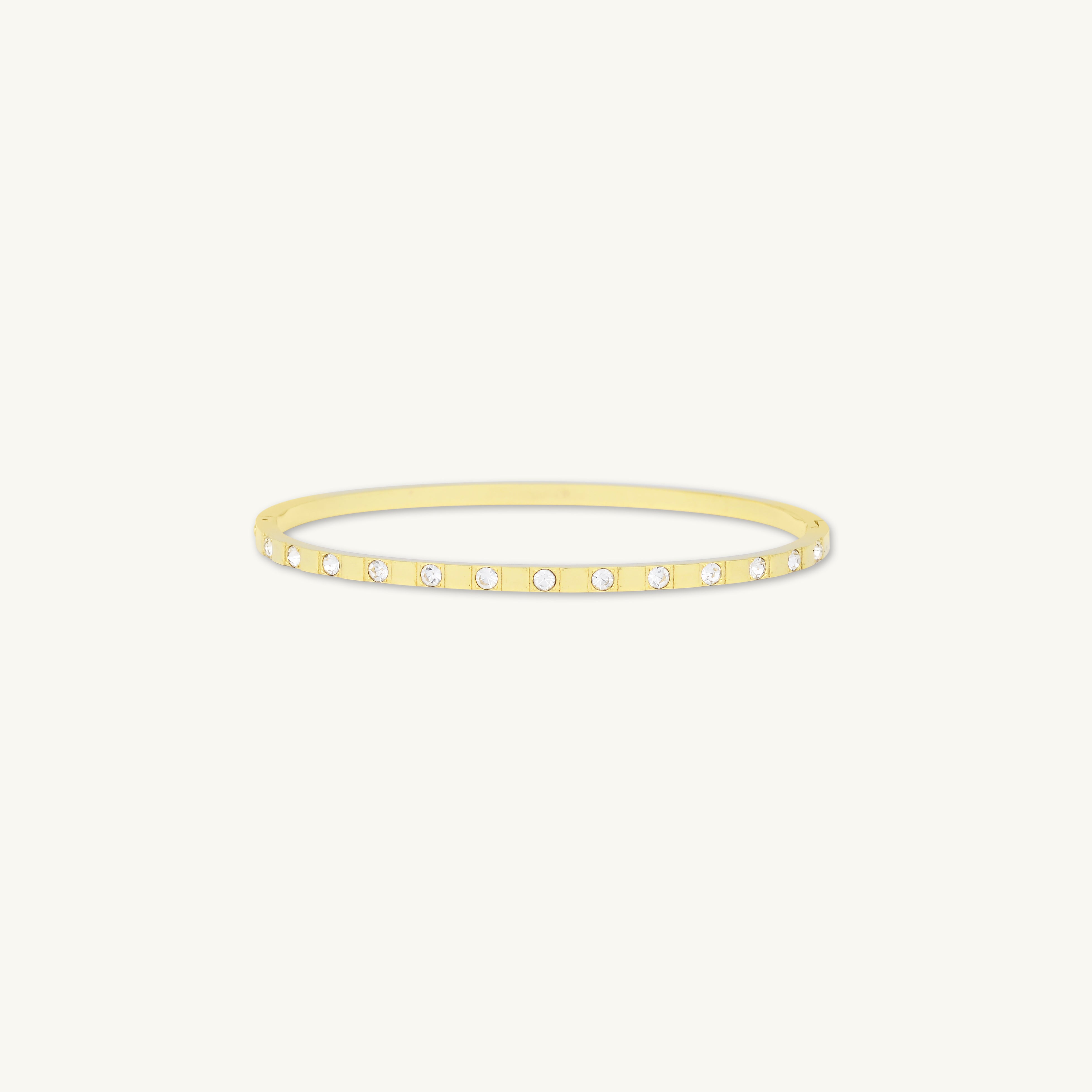 Zirconia Hinged Thin Bangle Bracelet